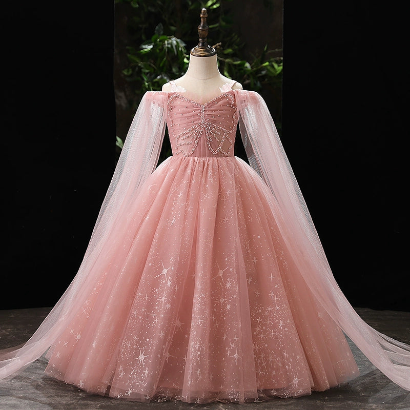 Elegant Pink Sequin Baby Girl Birthday Dress - Toddler Pageant Gown for Special Occasions | Perfect for Parties, Pageants, and Formal Events