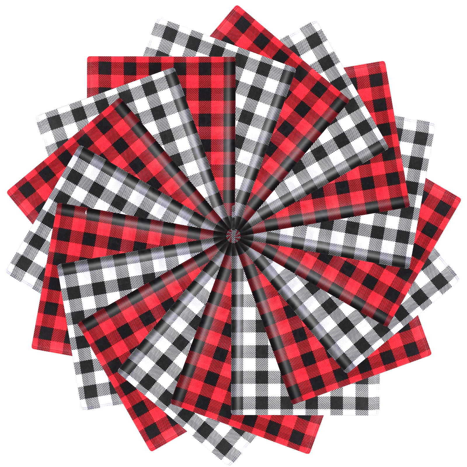 Zonon 100-Piece Christmas Tissue Paper - Buffalo Plaid Check Wrapping Sheets in Red/Black & Black/White Patterns for DIY Holiday Gifts | Perfect for Christmas Presents, Party Decorations & Craft Projects