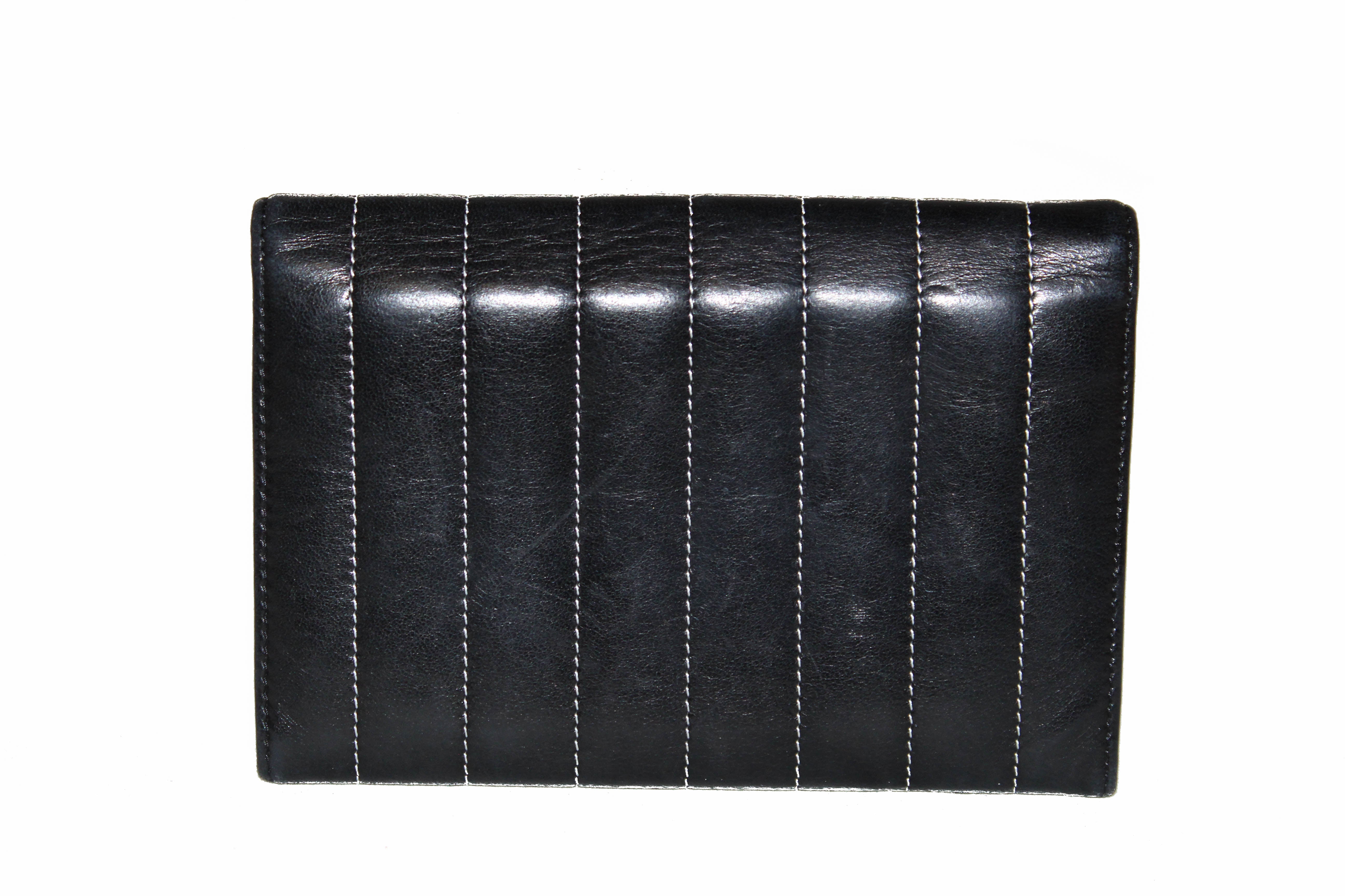 Authentic Chanel Black Lambskin Leather Compact Wallet for Women - Luxury Designer Card Holder & Coin Purse - Perfect for Everyday Use, Travel & Gifts