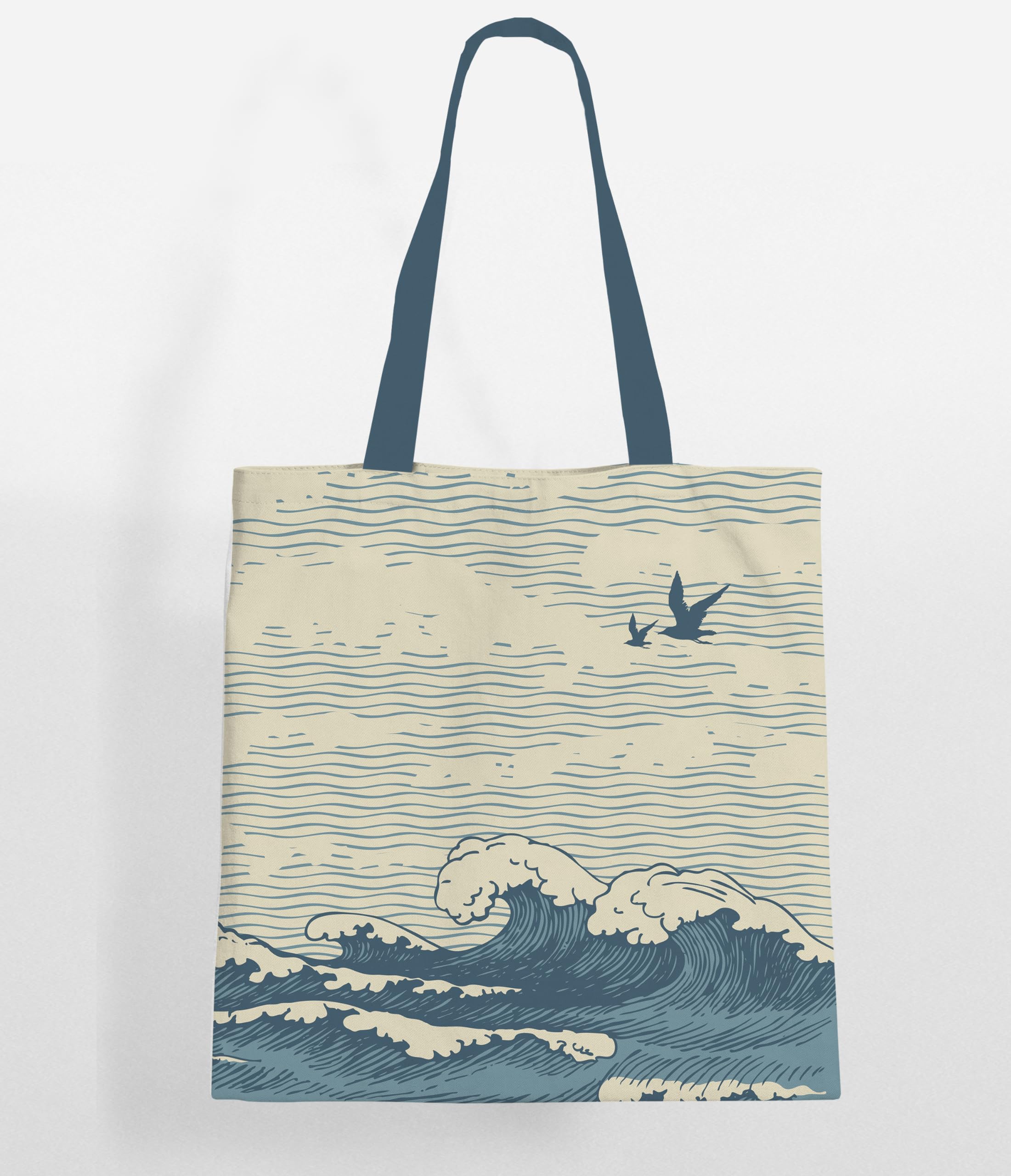 Eco-Friendly Cotton Tote Bag for Women - Ocean Theme with Underwater Turtle Design | Reusable Shopping Bag, Beach Tote & Gift for Her | Perfect for Groceries, Travel & Everyday Use