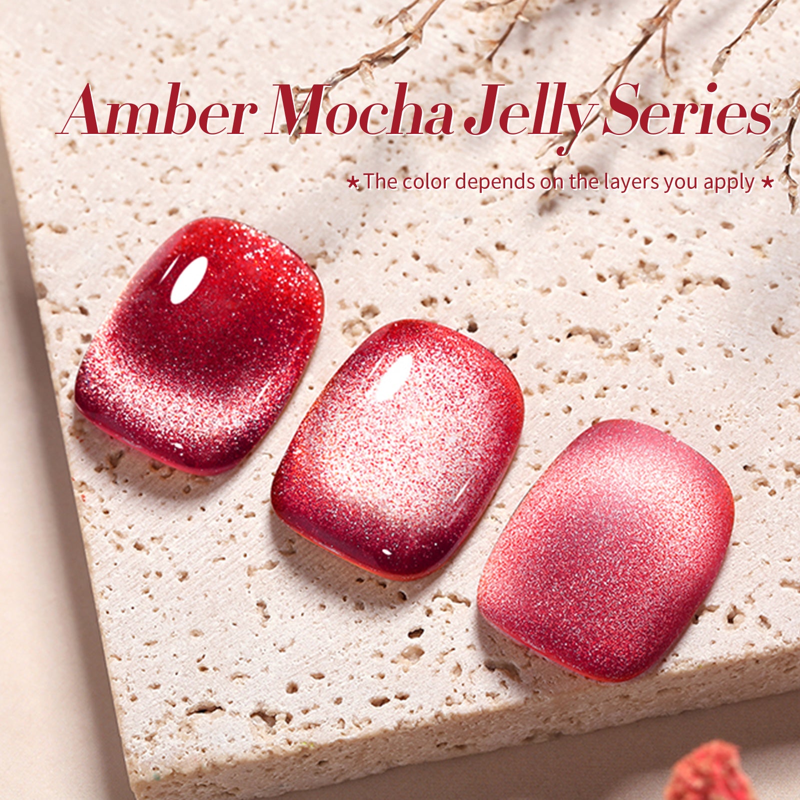 Jelly Gel Polish Amber Mocha #03 - 5ml UV LED Soak Off Nail Polish for Salon & Home Manicure - Long Lasting High Gloss Nail Art Design