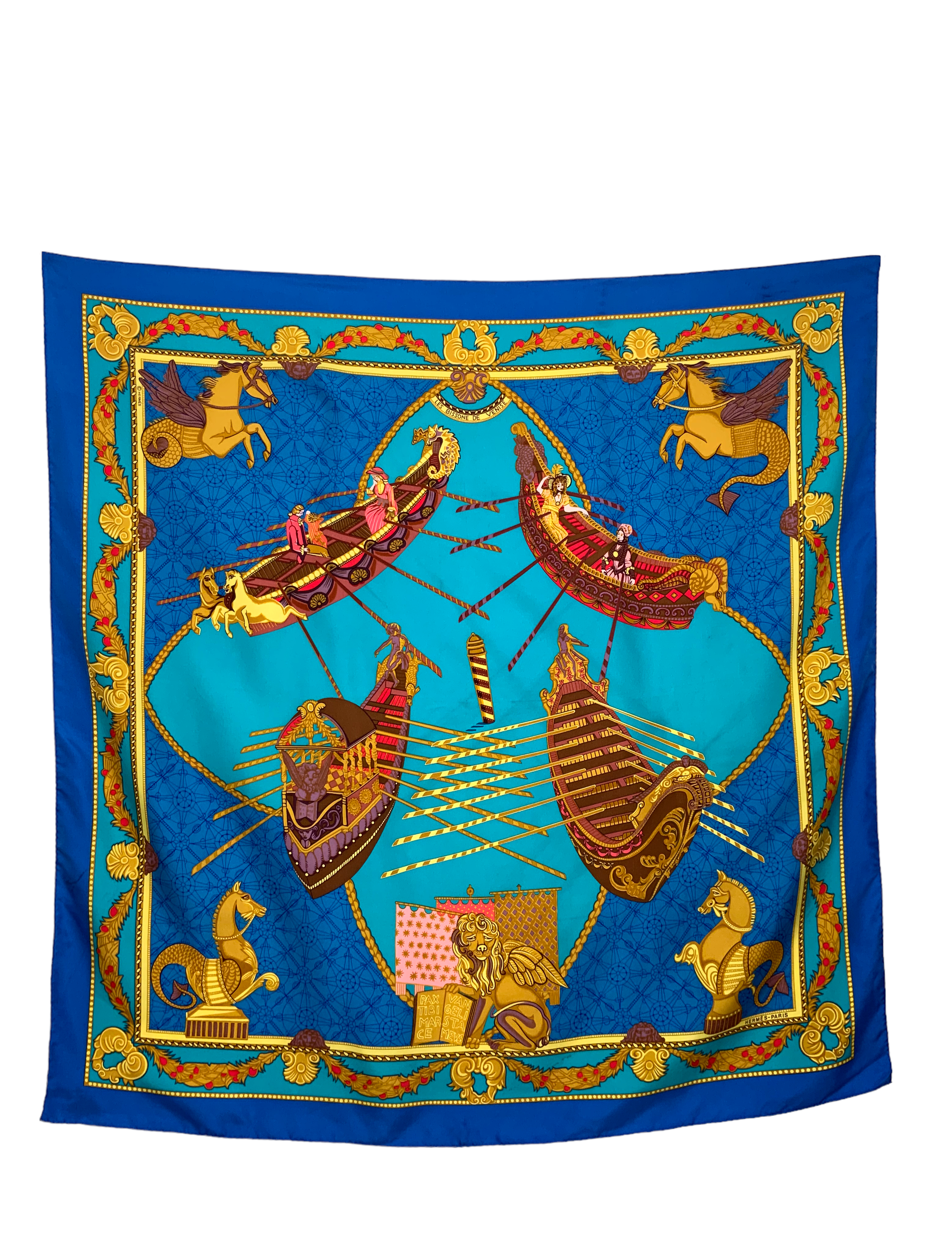 Authentic Hermes Les Bissone de Venise 90cm Silk Scarf - Luxury Fashion Accessory for Women, Gift & Special Occasions