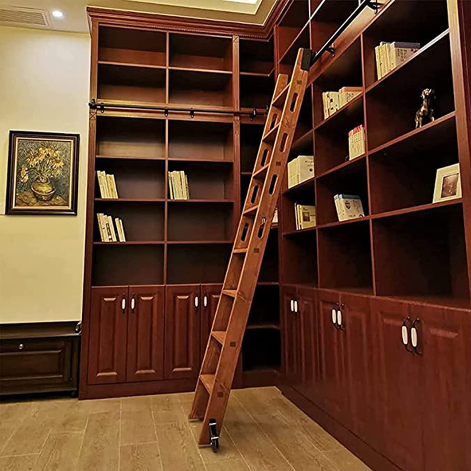 Sliding Rolling Ladder Hardware Kit - No Ladder Included - Perfect for DIY Library, Loft, and Bookshelf Ladder Projects