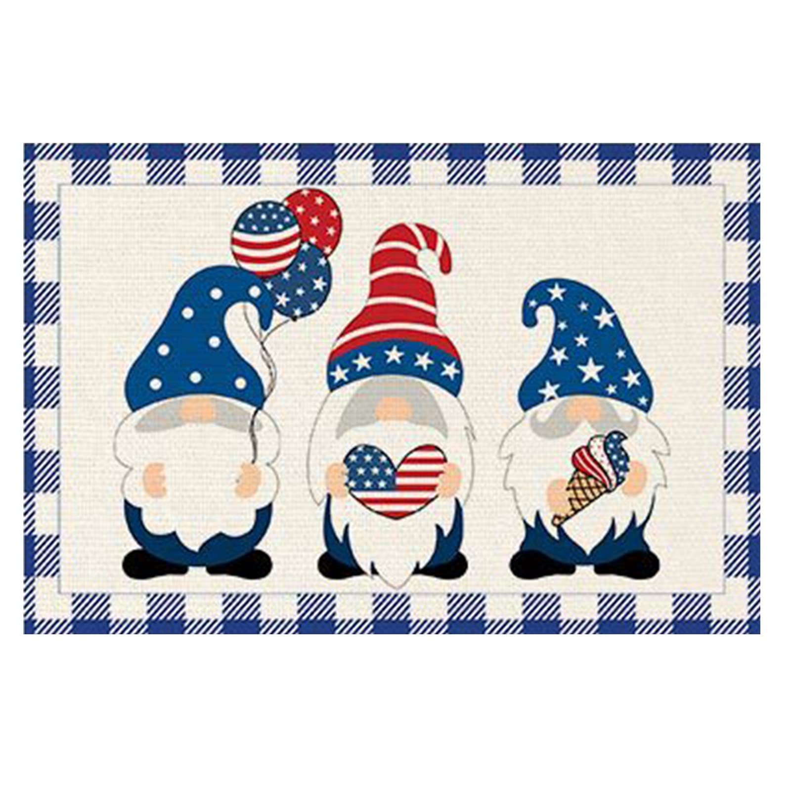 KSHQU 2022 American Flag Patriotic Placemats - 4th of July Independence Day Star Decorative Table Mats for Dinner Parties, BBQ, Picnics & Holiday Celebrations