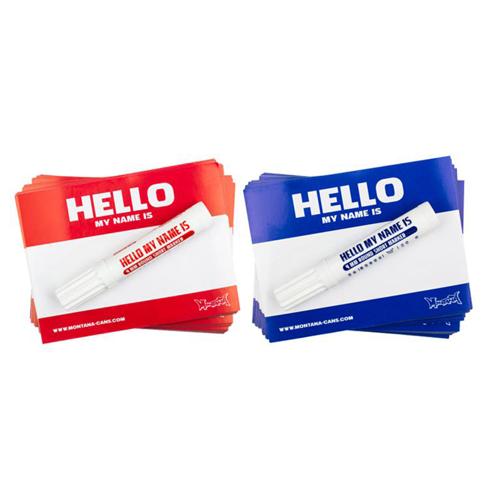 Hello My Name Is Montana Sticker Pack with 4mm Black Marker - Fun Name Tags for Parties, Events, and DIY Projects