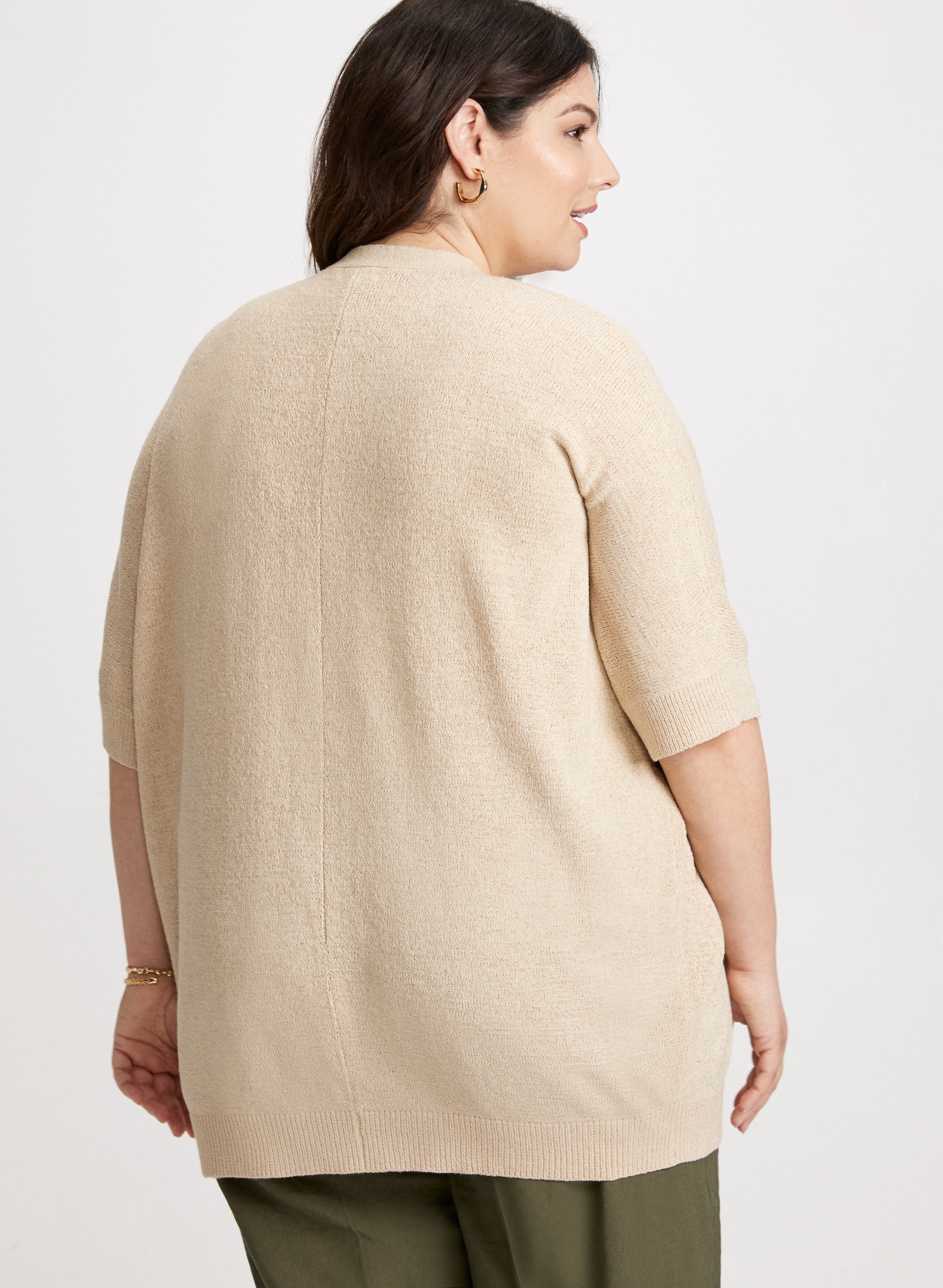 3/4 Sleeve Knit Cardigan for Women - Soft Lightweight Open Front Sweater - Perfect for Office, Date Night & Fall Layering