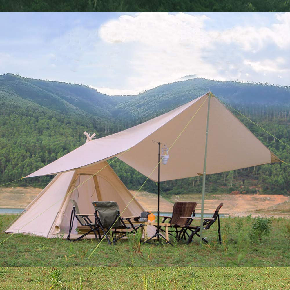 WINTENT Waterproof Cotton Canvas Teepee Tent with Stove Hole - 2-3 Person Camping Tent for Outdoor Adventures, Hiking & Backpacking