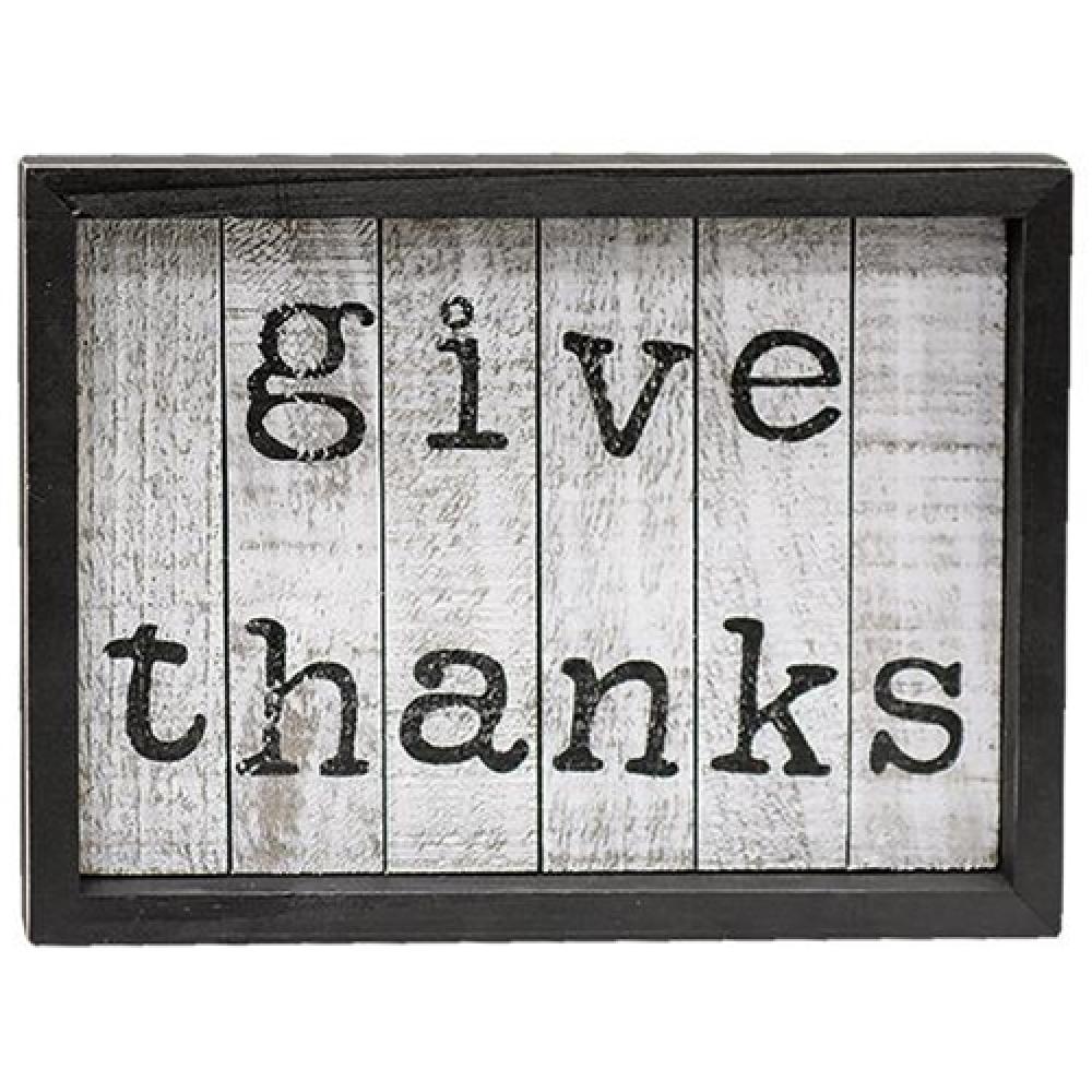 Give Thanks Shiplap Box Sign - Rustic Farmhouse Wooden Wall Decor for Thanksgiving, Christmas & Home - Perfect for Mantel, Entryway & Seasonal Display