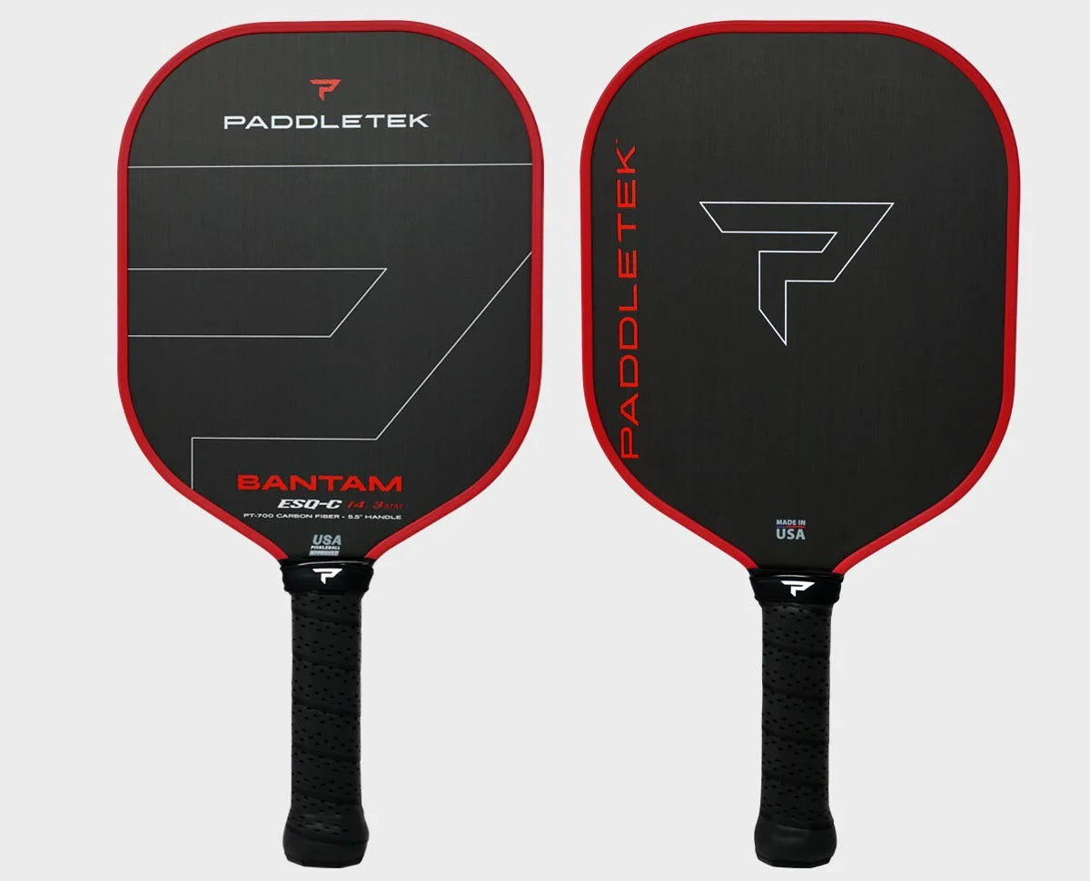 Paddletek Bantam ESQ C 14.3mm Pickleball Paddle - Lightweight Carbon Fiber Racket for Power & Control | Perfect for Tournament Play & Recreational Games