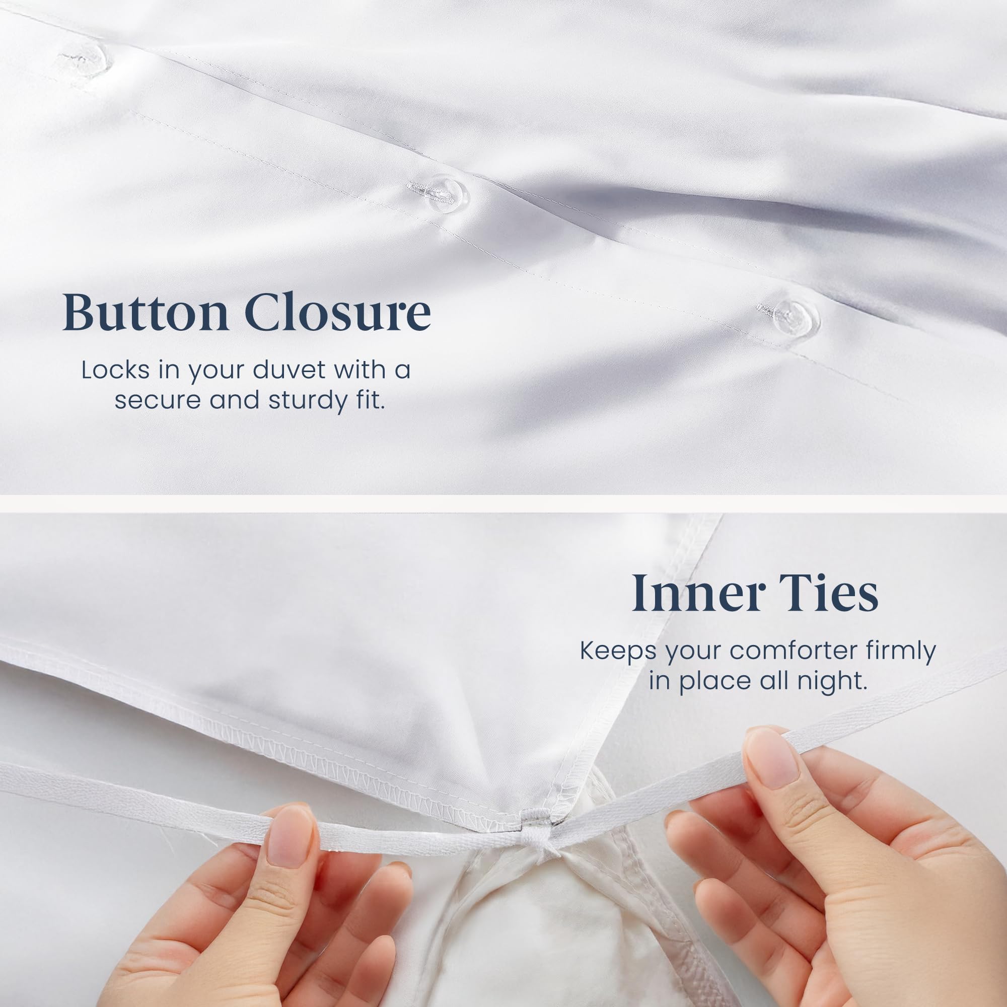 Ella Jayne Luxury 100% Cotton Duvet Cover Set (3pc) - King/Queen/Cal King Size - Breathable & Lightweight White Bedding for Comfortable Sleep & Hotel-Style Bedroom Decor
