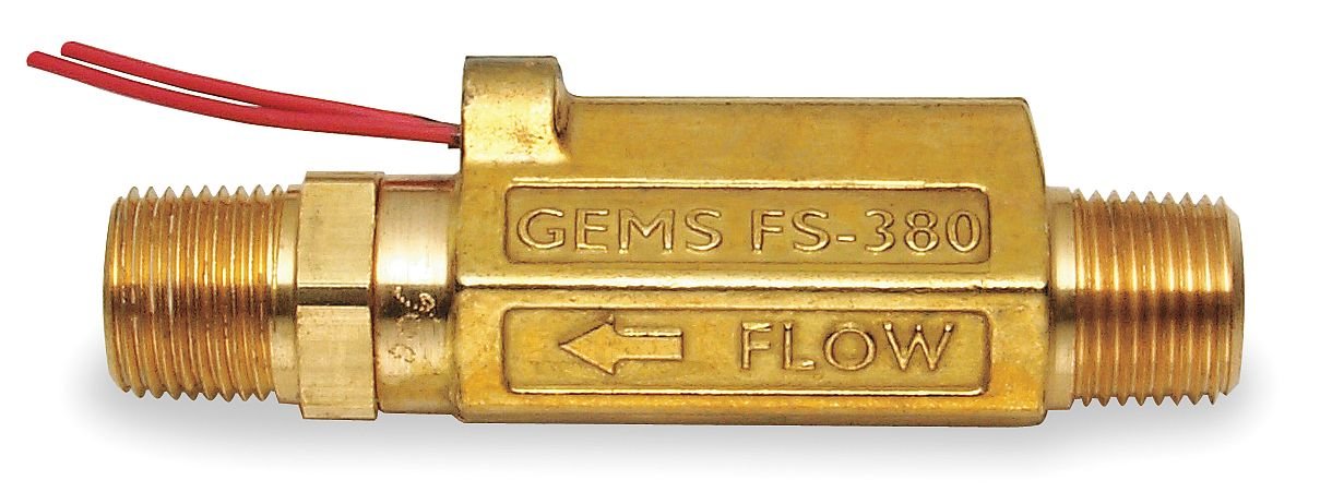 Gems Sensors Liquid Flow Switch Piston SPST 20VA - Water Flow Sensor for Industrial, HVAC & Plumbing Systems | Reliable Flow Monitoring Solution