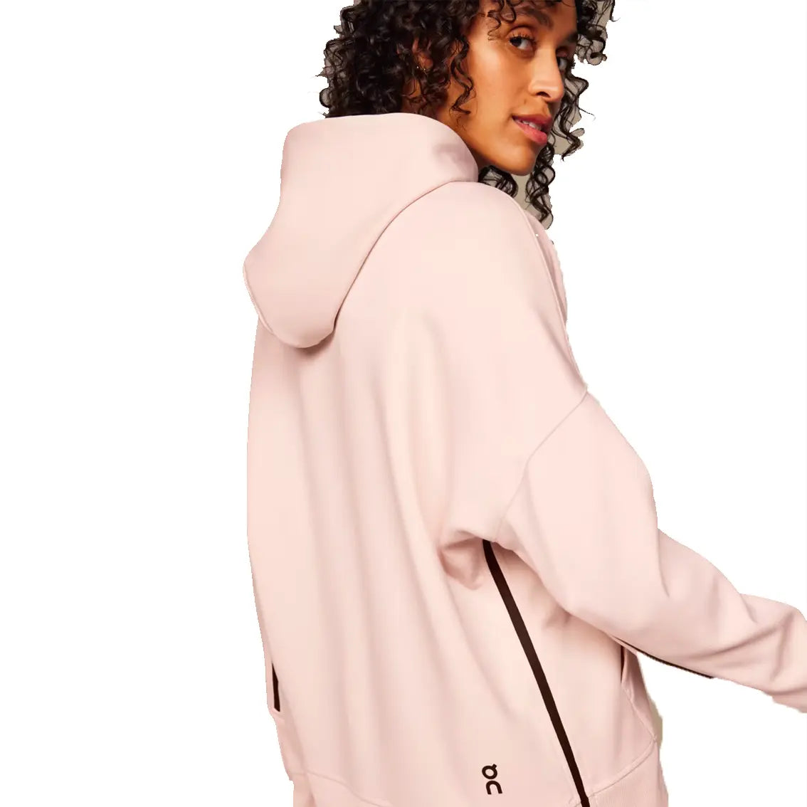 Women's On Running Hoodie - Lightweight Fleece Pullover for Jogging & Gym - Doe/Black - Perfect for Outdoor Workouts & Casual Wear