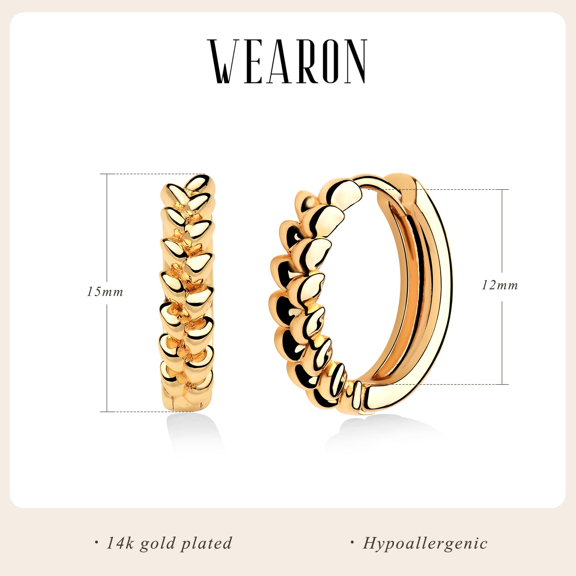 14K Gold Plated Huggie Hoop Earrings for Women - Hypoallergenic Twisted Chain Design, Hollow Out Fashion Jewelry - Perfect for Daily Wear, Office, Dating & Special Occasions