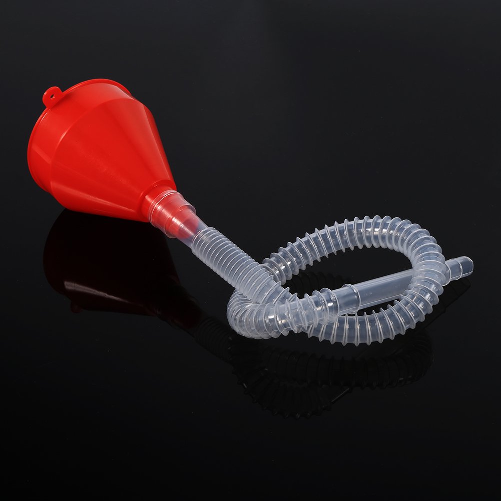 Flexible Plastic Oil Funnel with 8cm Wide Mouth & Long Hose - Engine Fuel Filler Funnel for Cars, Motorcycles, Trucks - Perfect for Garage, DIY Auto Maintenance & Fluid Transfer
