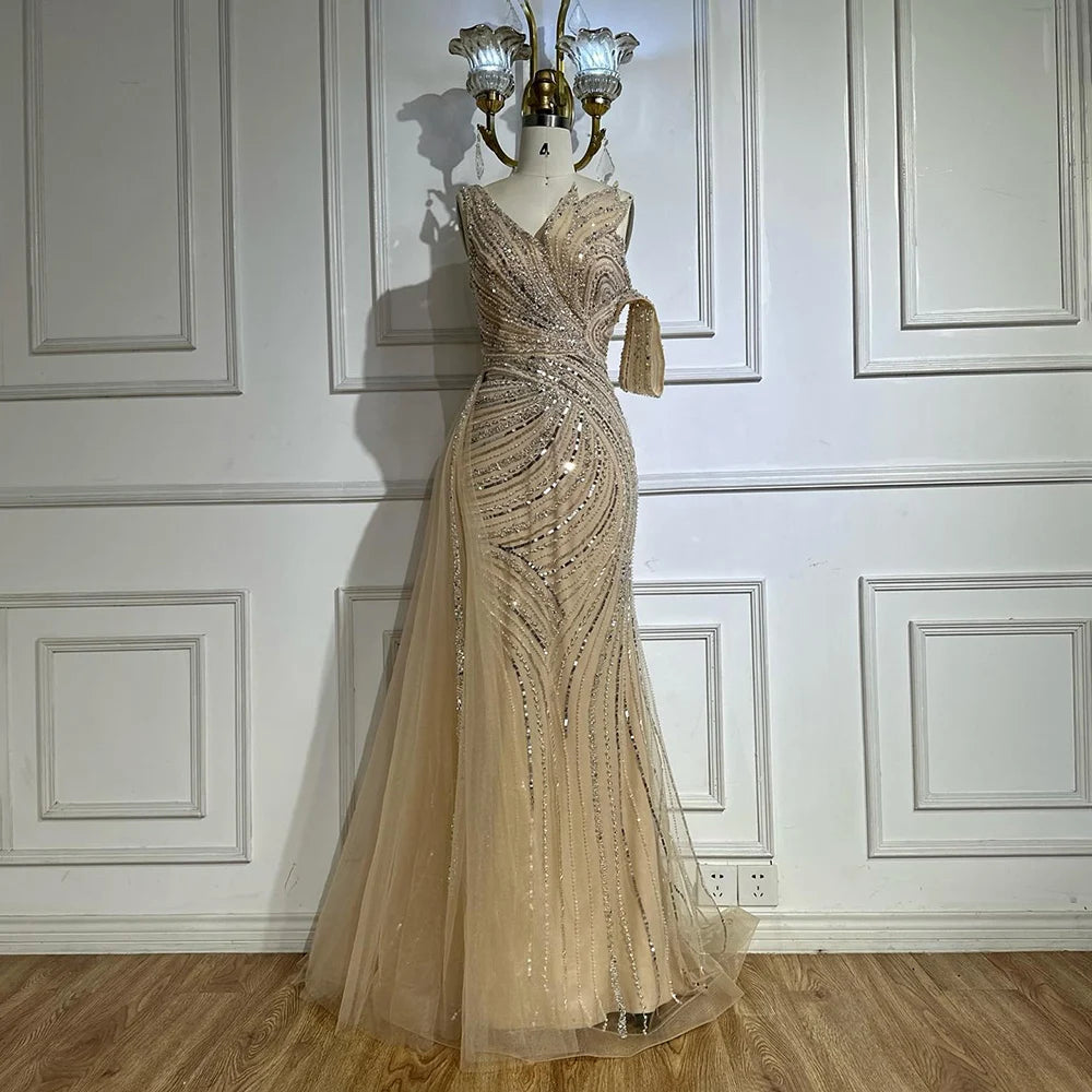 Elegant One Shoulder Beaded Long Evening Dress - Dubai Arabic Pink Mermaid Gown for Prom, Wedding & Formal Occasions | LA72662A