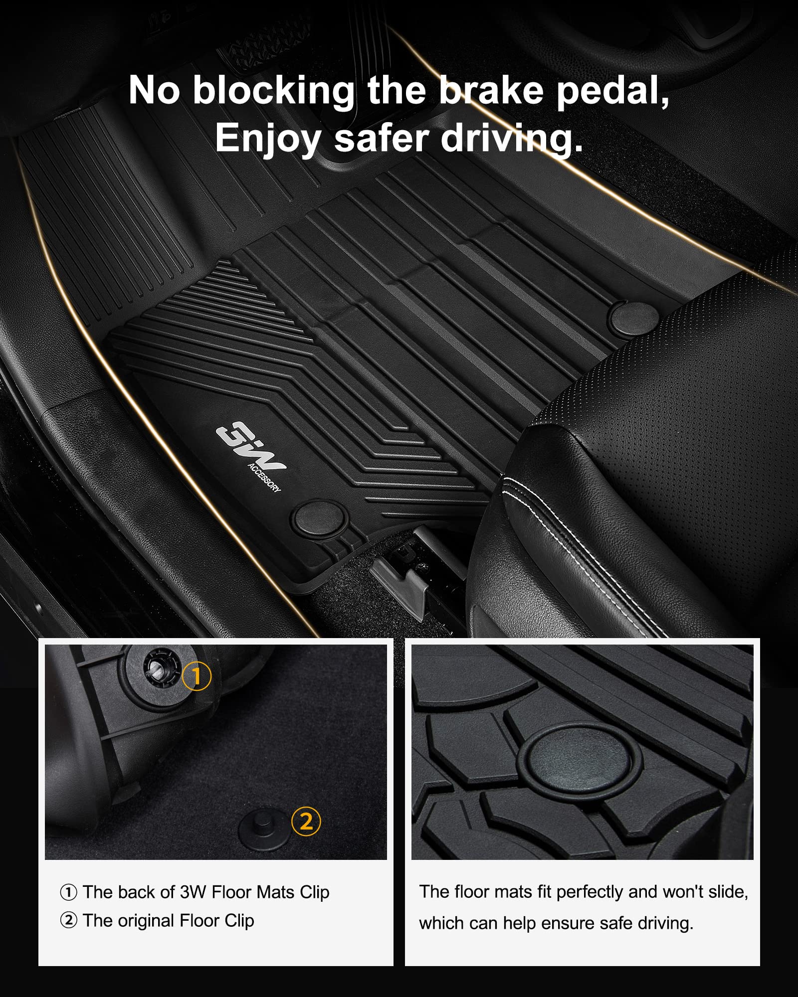 Premium 3W TPE All-Weather Floor Mats for Toyota RAV4 2019-2025 (Excluding Hybrid/Prime Models) - Custom Fit Front & Rear Seat Liners + Trunk Mat - Durable Black Car Mats for All-Season Protection - Perfect for Daily Commutes, Road Trips & Outdoor Adventures