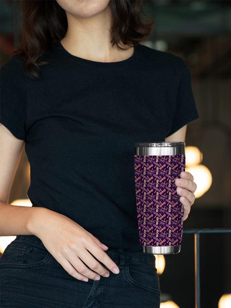 Dragonfly Pattern Stainless Steel Tumbler - 20oz Insulated Travel Mug with Lid, Unisex Coffee Cup for Hot & Cold Drinks - Perfect for Office, Gym, Hiking and Outdoor Activities