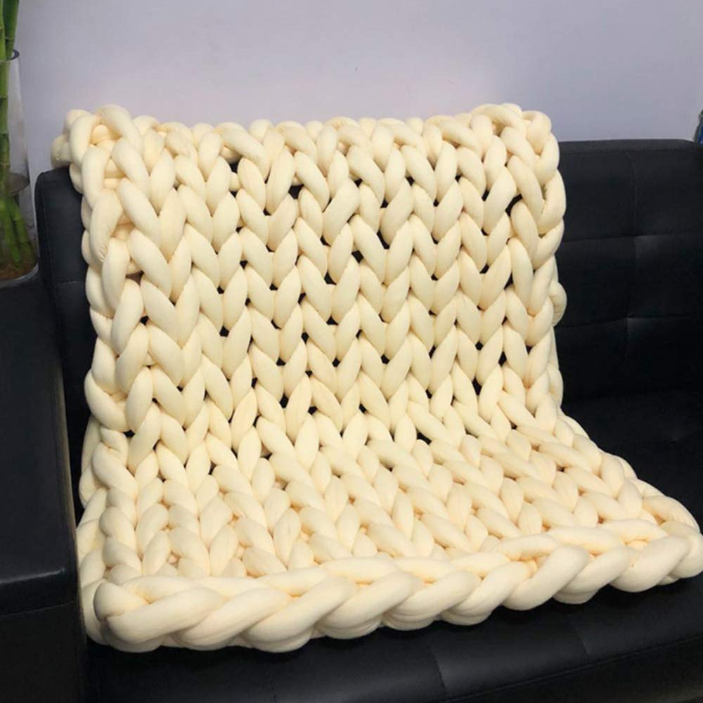 Chunky Knit Blanket - Handwoven Cable Knit Throw, Thick Braided Weighted Blanket, Soft & Comfortable Oversized Knitted Blanket for Couch, Bed, Sofa - Navy Blue 150x200cm - Perfect for Cozy Home Decor, Winter Warmth & Gift Giving