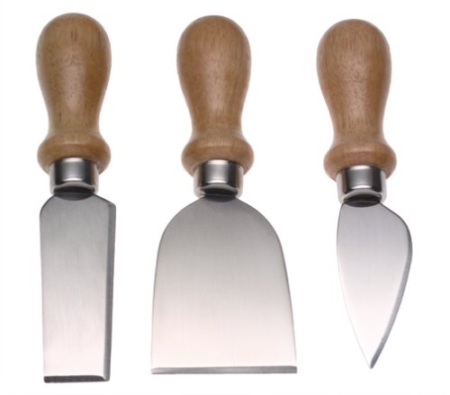 Premium Stainless Steel Cheese Knives Set - 4-Piece with Wooden Handle for Soft, Hard & Semi-Soft Cheeses | Perfect for Charcuterie Boards, Wine Pairings & Dinner Parties