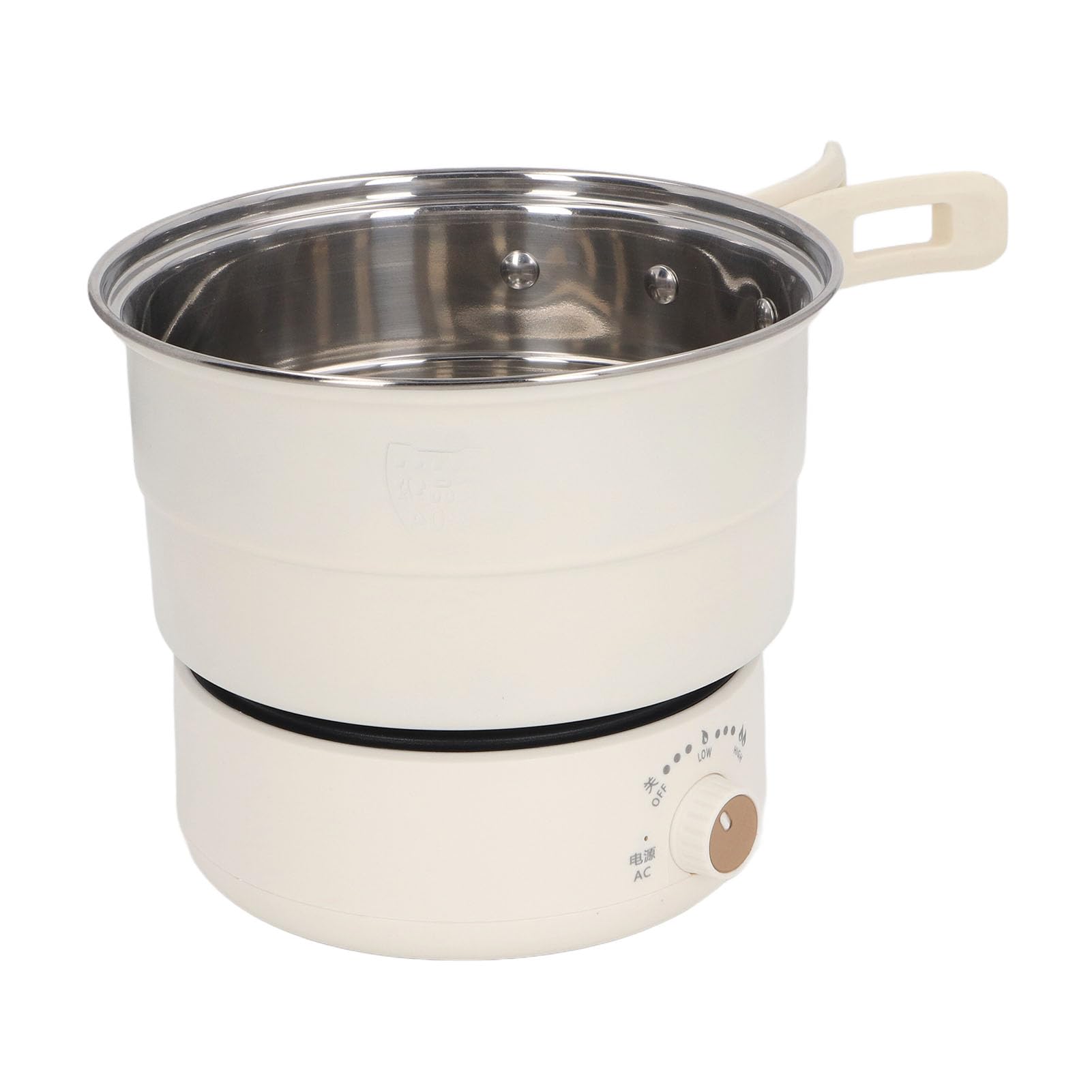 500W 1.6L Multifunctional Electric Cooker - Mini Portable Ramen Noodle Cooker with Foldable Handle, Electric Cooking Pot for Steak, Eggs & Stir-Fry | Perfect for Dorm, Office, Camping & Small Kitchen Use
