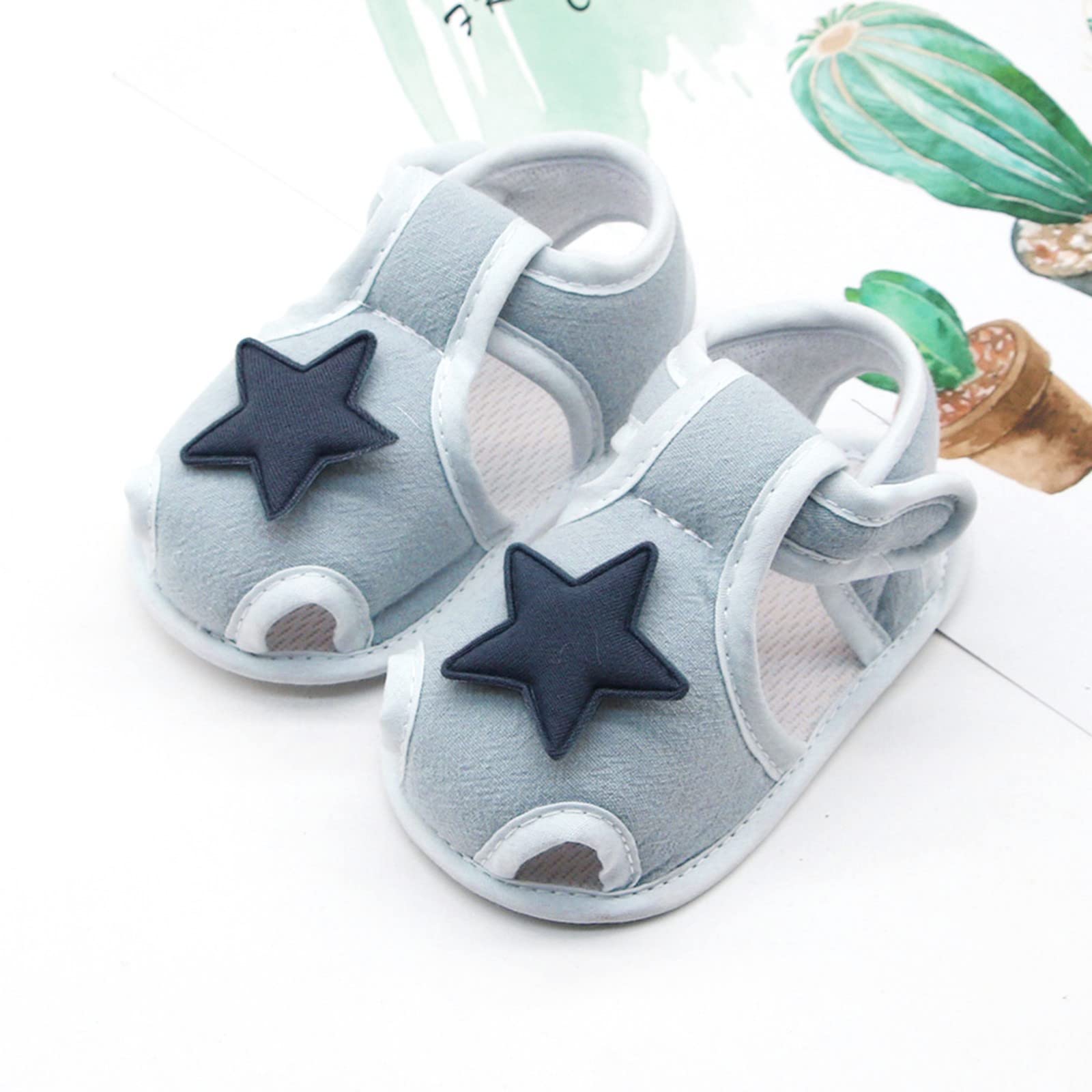 **Adorable Baby Sneakers with Applique & Star Print - Prewalker Shoes for Infant Girls & Boys (Navy, Size 12) - Perfect for First Steps & Casual Outings**
