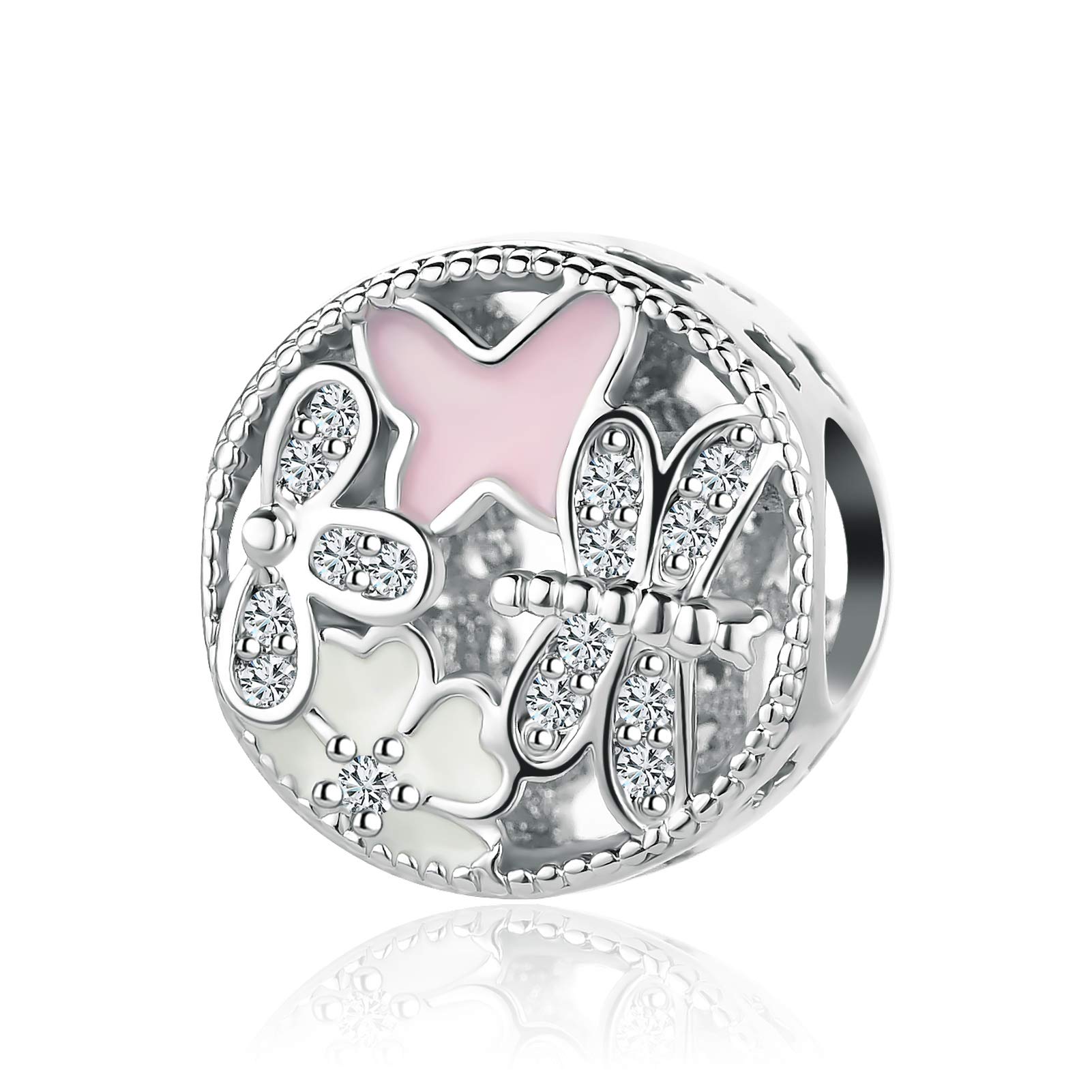 MZC Jewelry Butterfly Charm Beads for Women - Elegant Sterling Silver Charms for Bracelets & Necklaces - Perfect for Gifts, Parties, and Everyday Wear