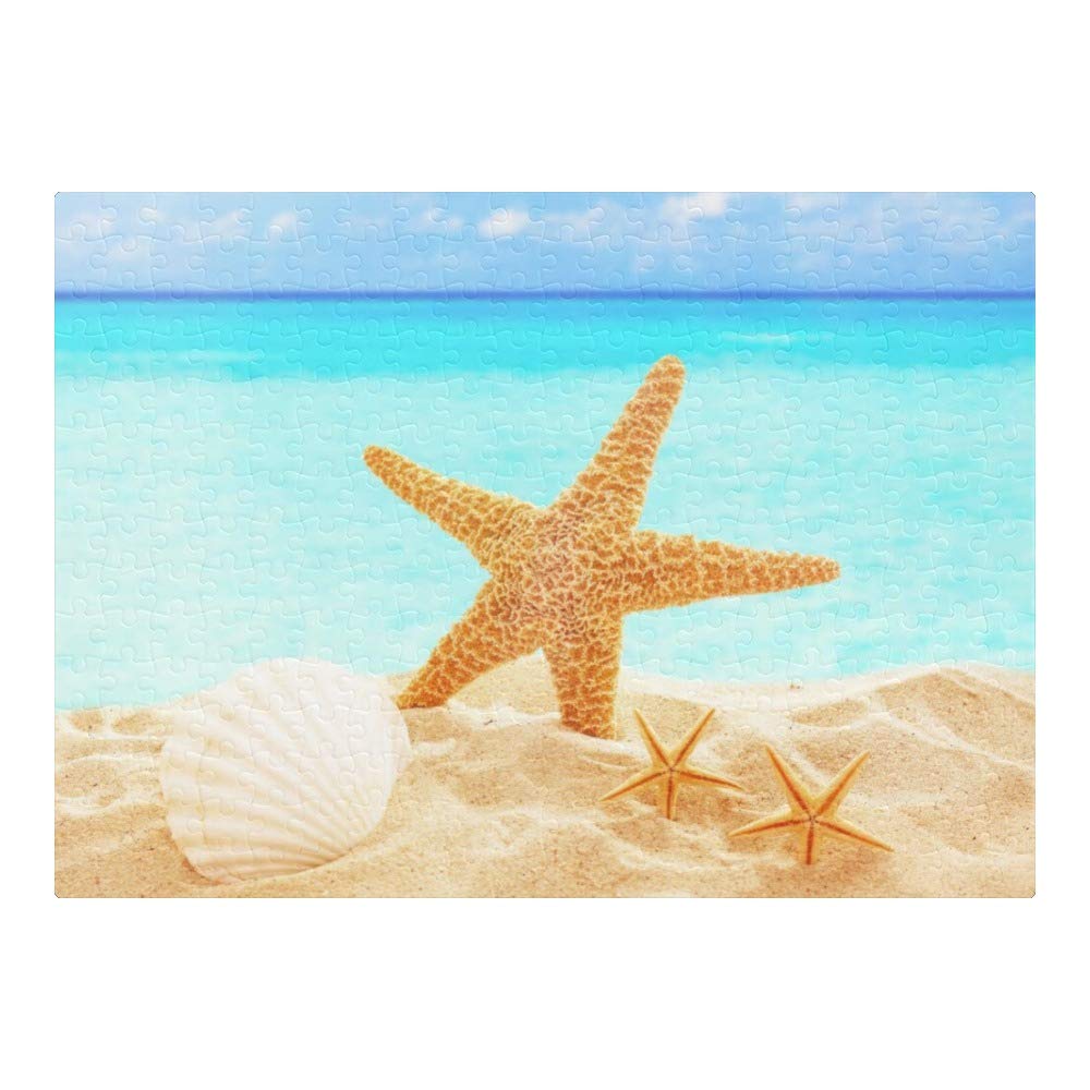 300-Piece Starfish Tropical Beach Jigsaw Puzzle - Custom DIY Puzzle for Adults & Kids, Fun Family Activity, Unique Home Decor Gift for Beach Lovers | Perfect for Stress Relief, Party Games & Coastal-Themed Room Decor