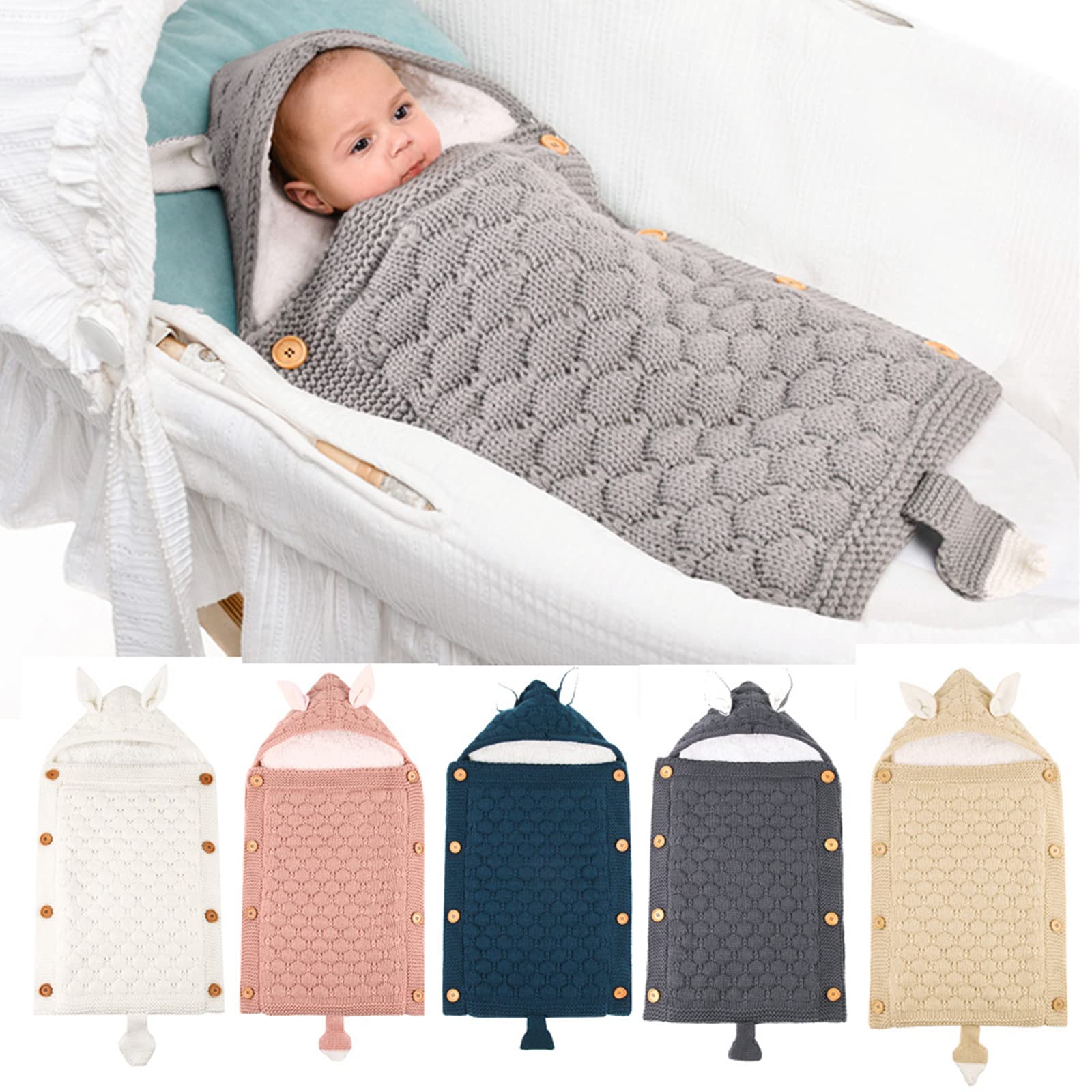 Soft Unisex Fleece Swaddle Blankets for Baby Girls & Boys - Thick Knit Infant Wraps for Stroller & Nursery - Cozy Pink Baby Accessories for Sleeping, Swaddling & Travel