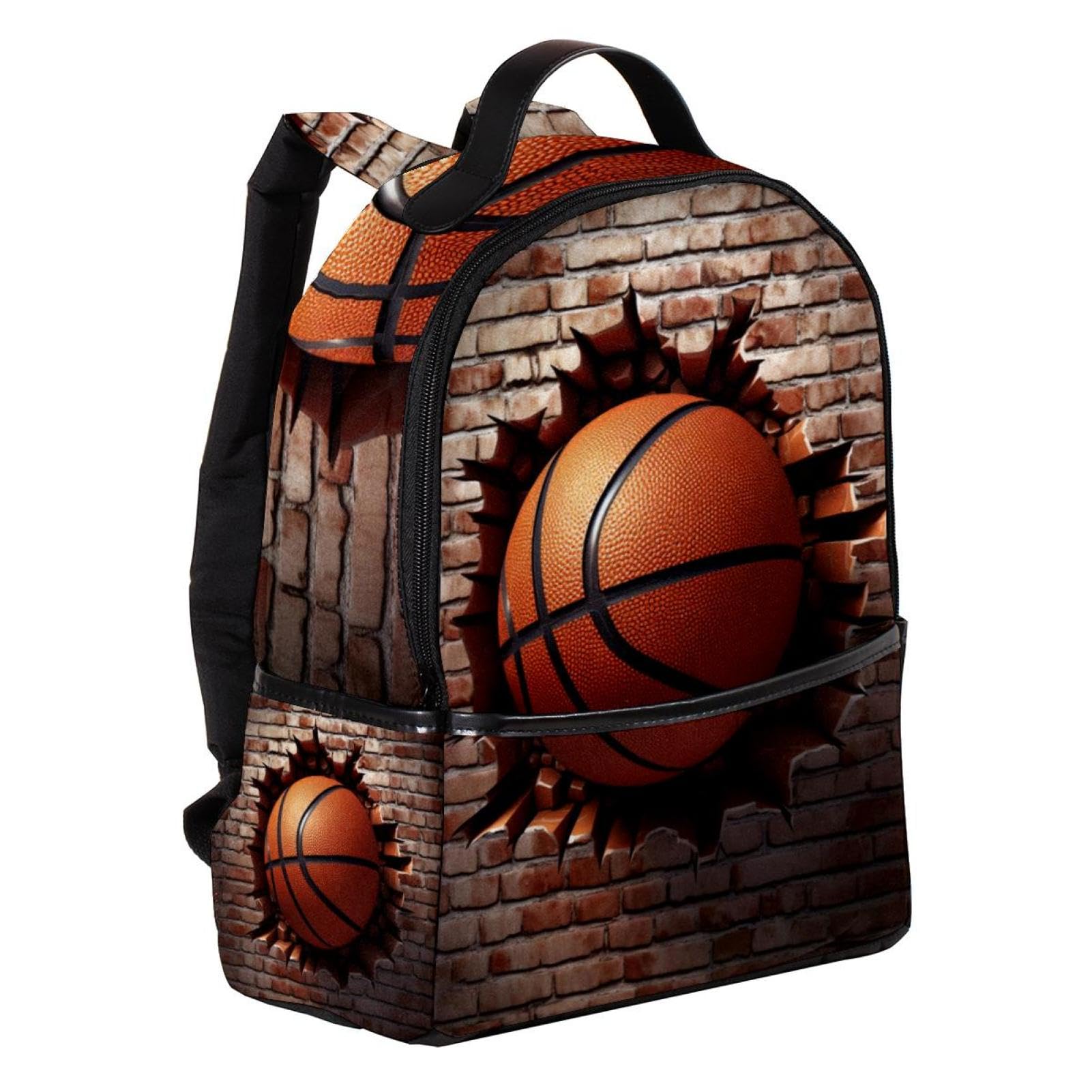 Premium Travel & Work Backpack - Durable Ball Basketball Wall Texture Design - Perfect for Commuting, Gym, School & Outdoor Adventures