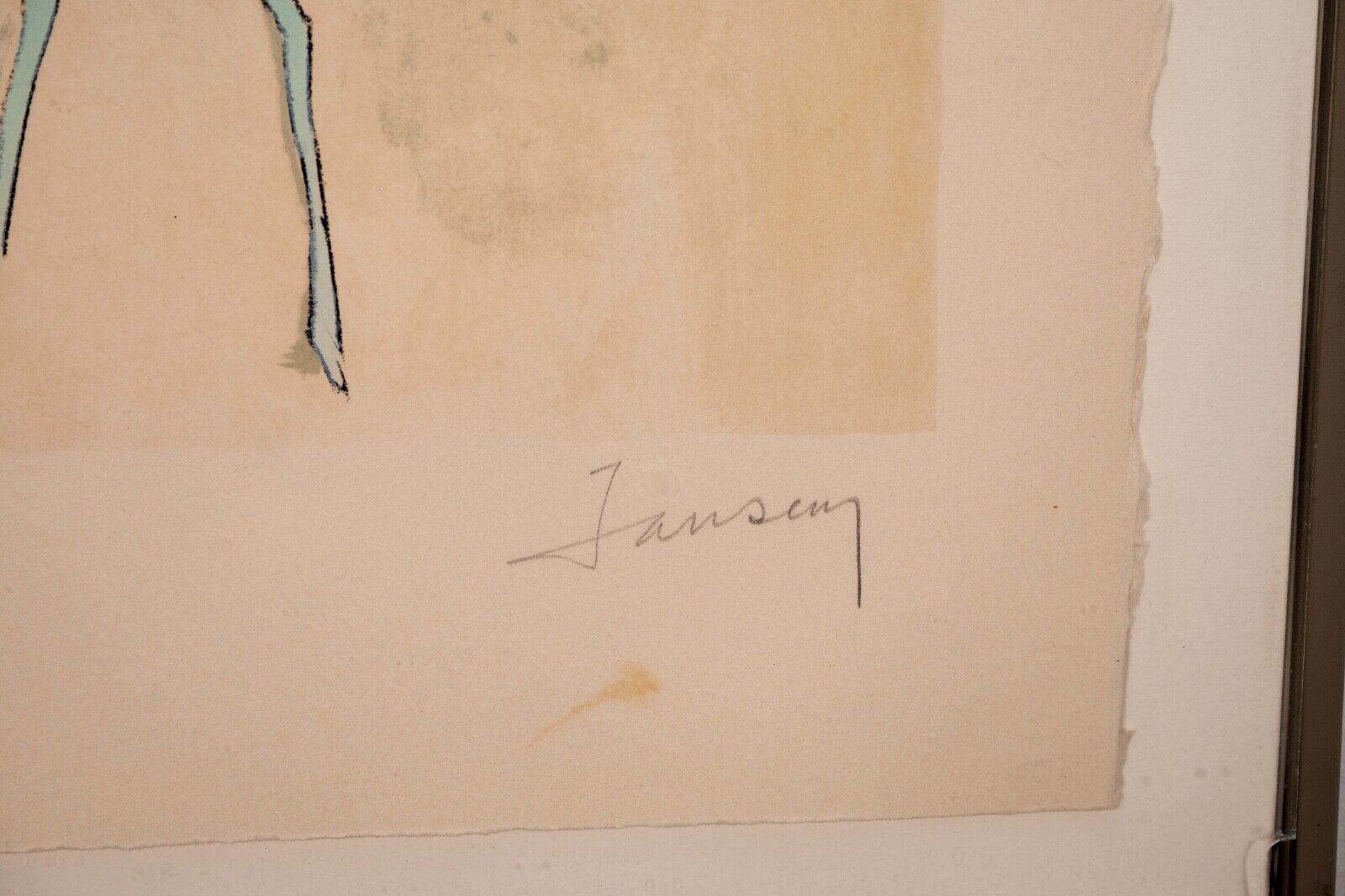 Jean Jansem 'Offrande' Signed Modernist Figurative Lithograph Print on Paper 157/275 - Limited Edition Artwork for Home Decor & Office Wall Art
