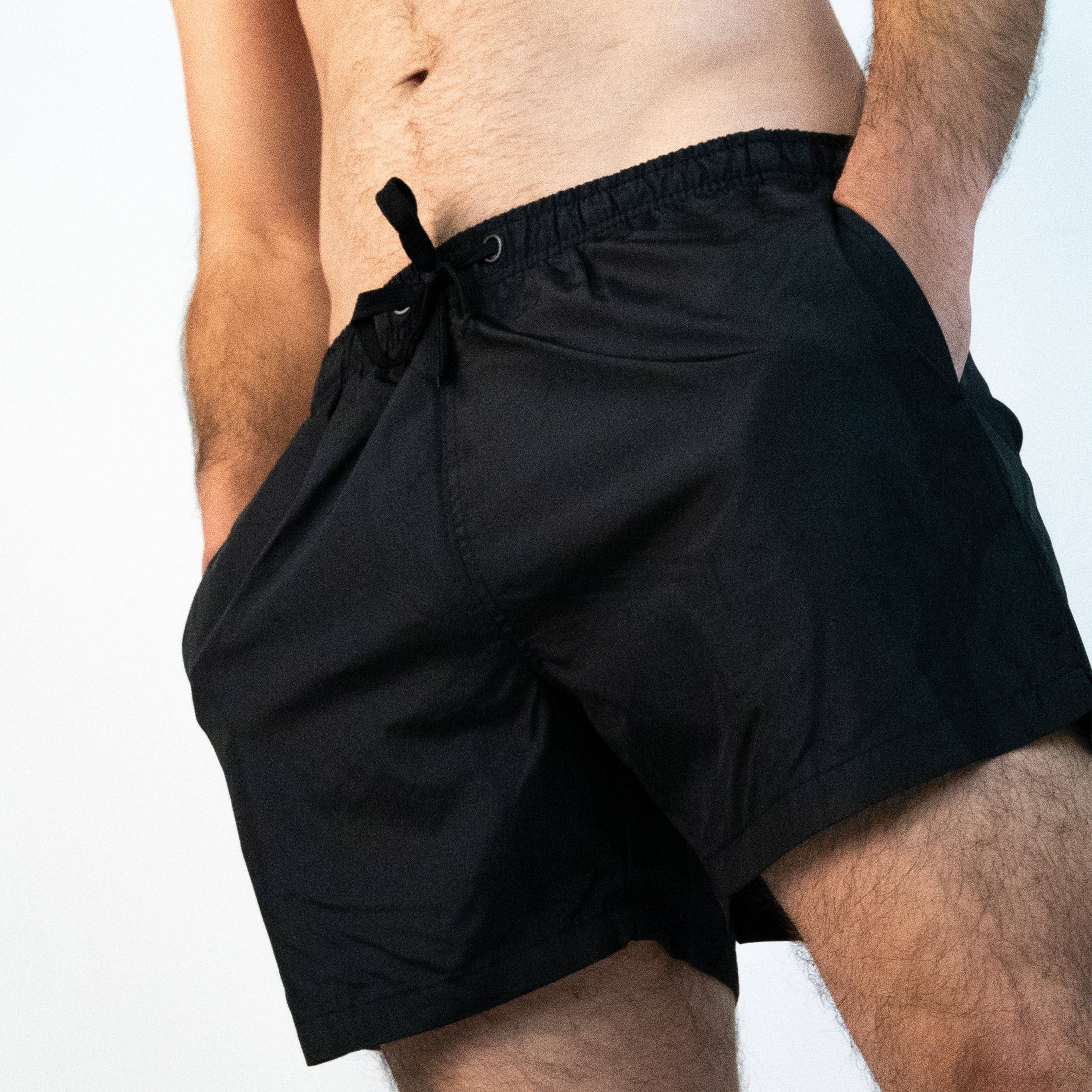 Icon Black Silicone Swim Trunks for Men - Comfortable & Quick-Drying Swimwear for Beach, Pool & Water Sports