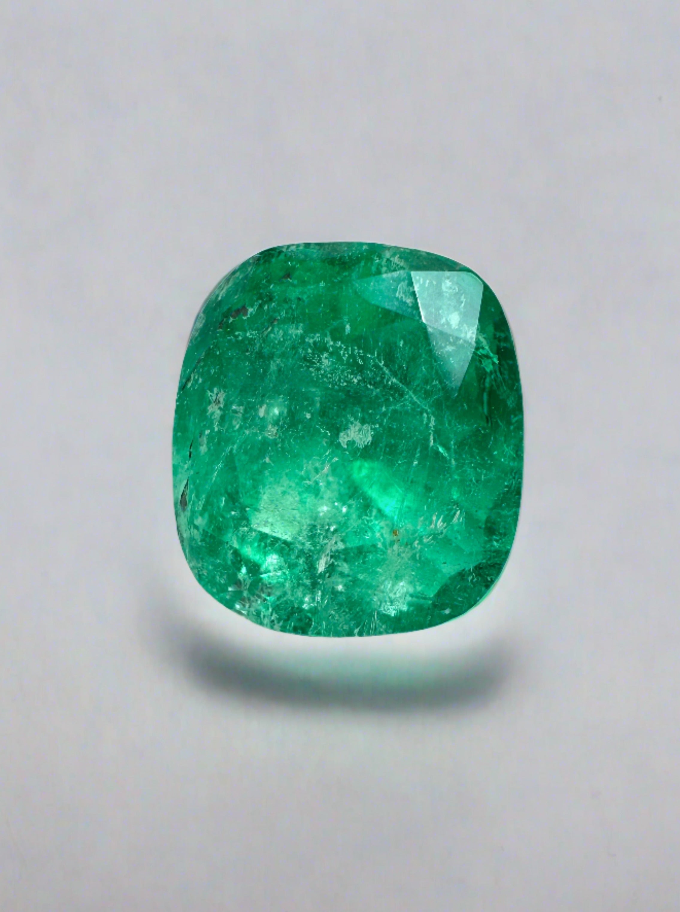 1.69 Carat Natural Colombian Emerald Loose Gemstone - Cushion Cut Earthy Green Color for Jewelry Making & Engagement Rings