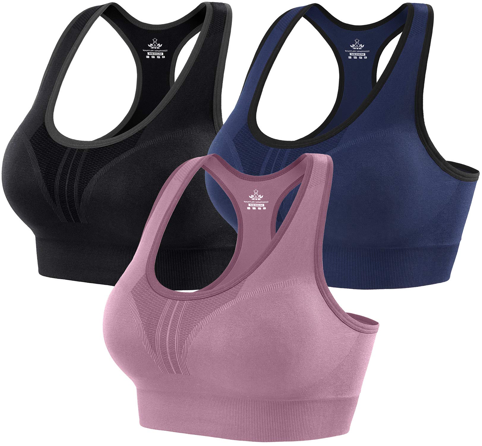 Heathyoga High Impact Sports Bras for Women - High Support Padded Workout Bra with Racerback Design - Perfect for Yoga, Running, Gym & High-Intensity Training