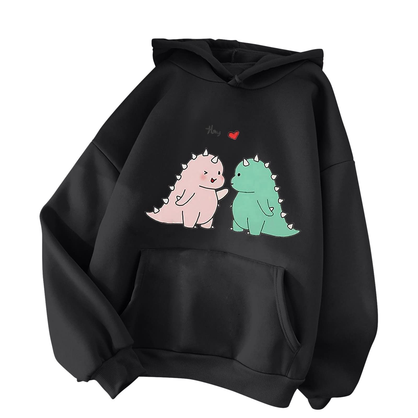 Women's Hooded Sweaters - Casual Long Sleeve Printed Hoodie Pullover with Drawstring for Winter Warmth | Perfect for Outdoor Activities, Layering & Everyday Wear
