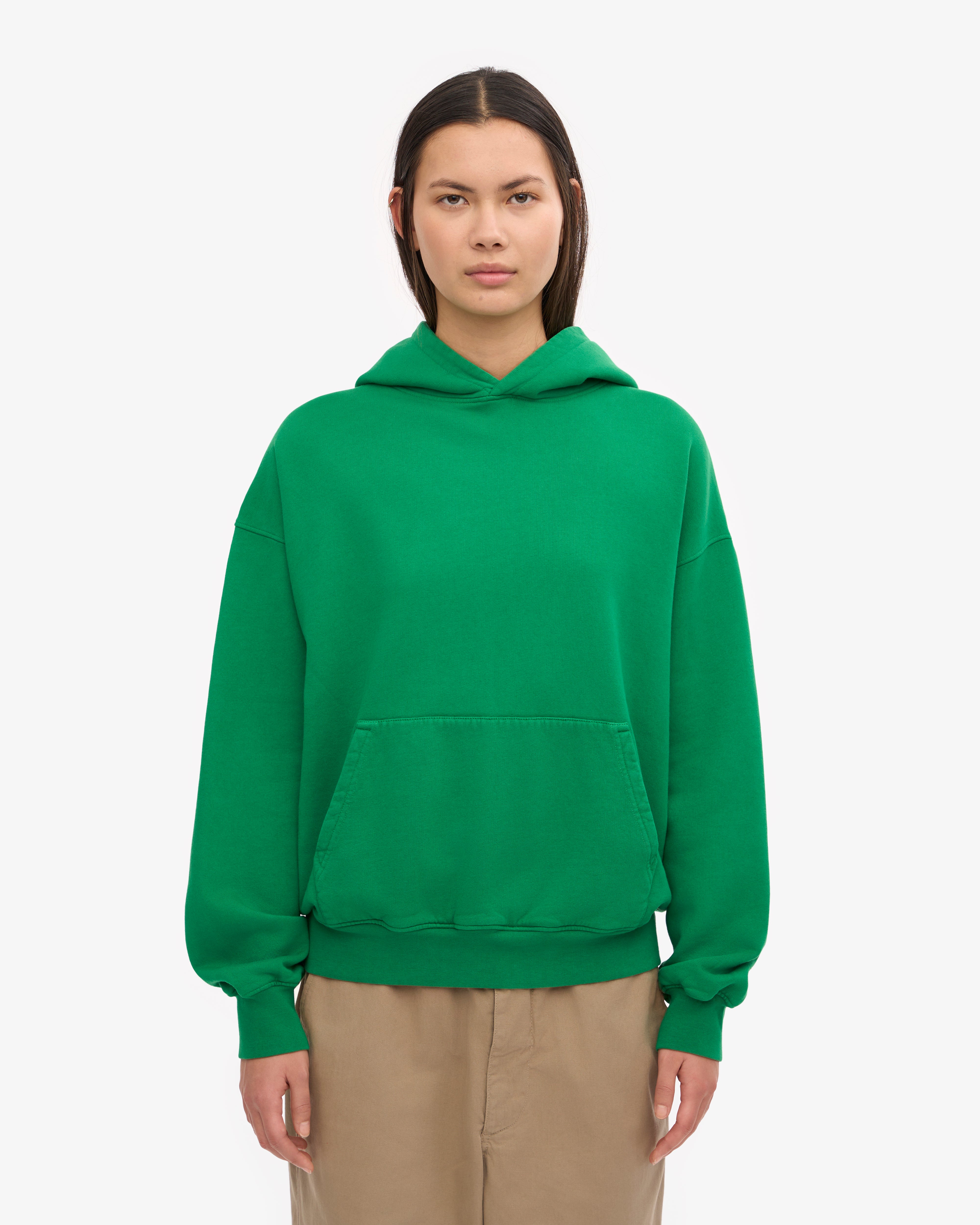 Organic Oversized Hoodie - Kelly Green | Eco-Friendly Cotton Pullover for Men & Women | Perfect for Casual Wear, Gym & Outdoor Activities