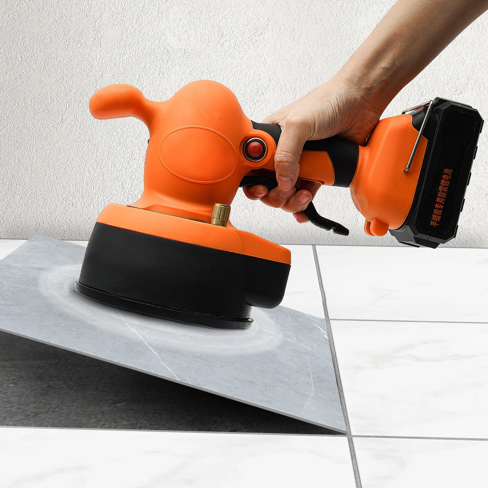 Professional Electric Tile Vibrator - Portable Tile Vibration Tool with Suction Cup & Rechargeable Battery for Floor Tiling, Plaster Laying & Automatic Leveling | Perfect for DIY Home Renovation, Bathroom Remodeling & Professional Tile Installation