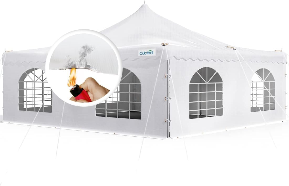 20' x 20' Fire Resistant Party Tent - Waterproof Outdoor Canopy for Weddings, Camping & Backyard Events