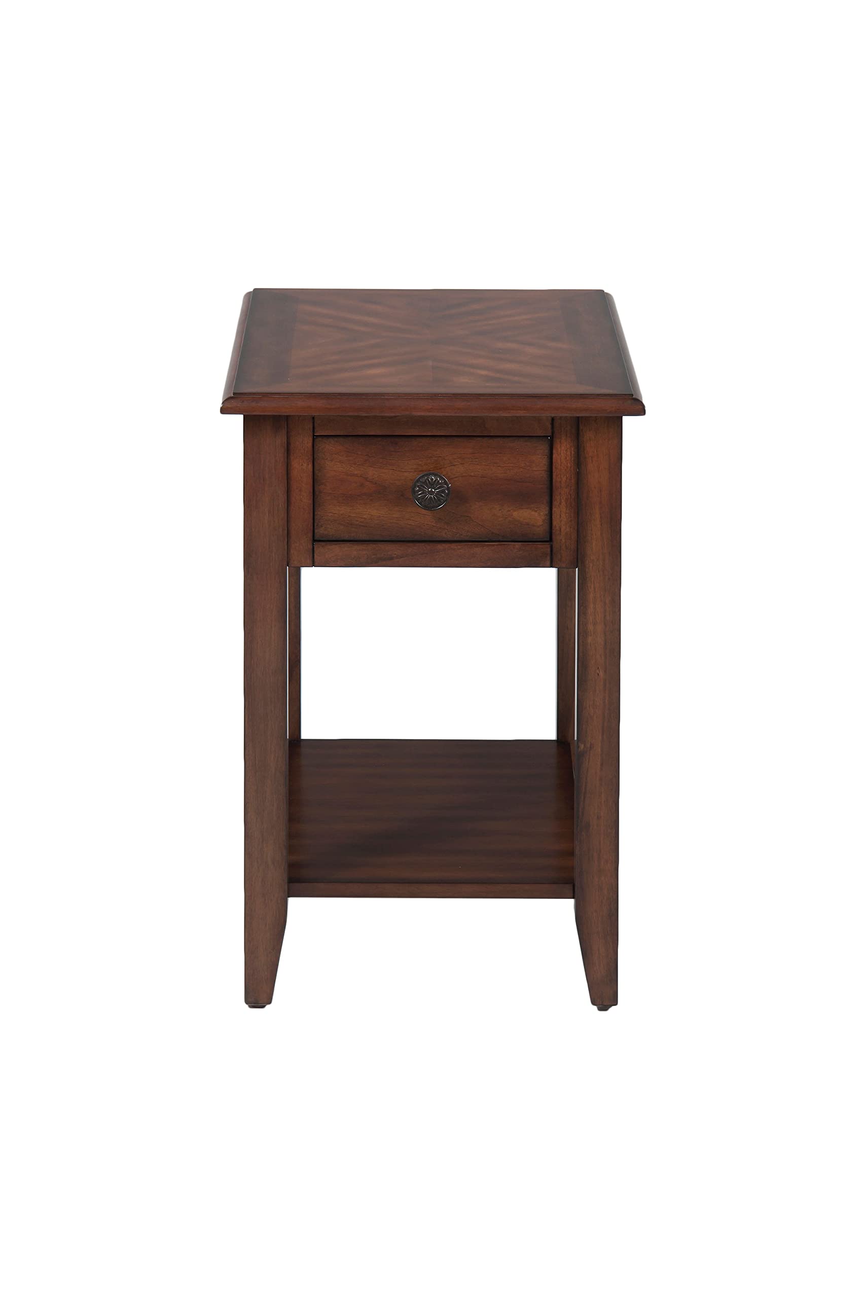 Jofran Solid Wood Chairside End Table with Storage Shelf | Small Side Table for Living Room, Bedroom, or Office | Compact Nightstand with Storage Space