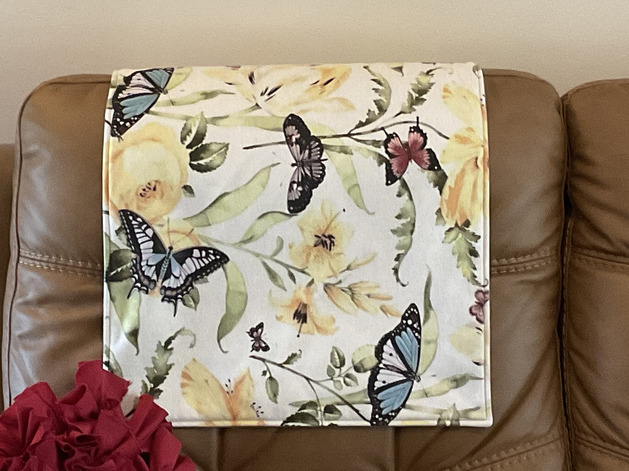 Butterfly Print Headrest Cover - Universal Fit for Recliners, Chairs, Sofas, Loveseats & Office Furniture - Premium Slipcover Protector for Home, RV & Theater Seating - Perfect Housewarming Gift (Bittlemen Co) - Great for Living Rooms, Home Theaters & Office Spaces