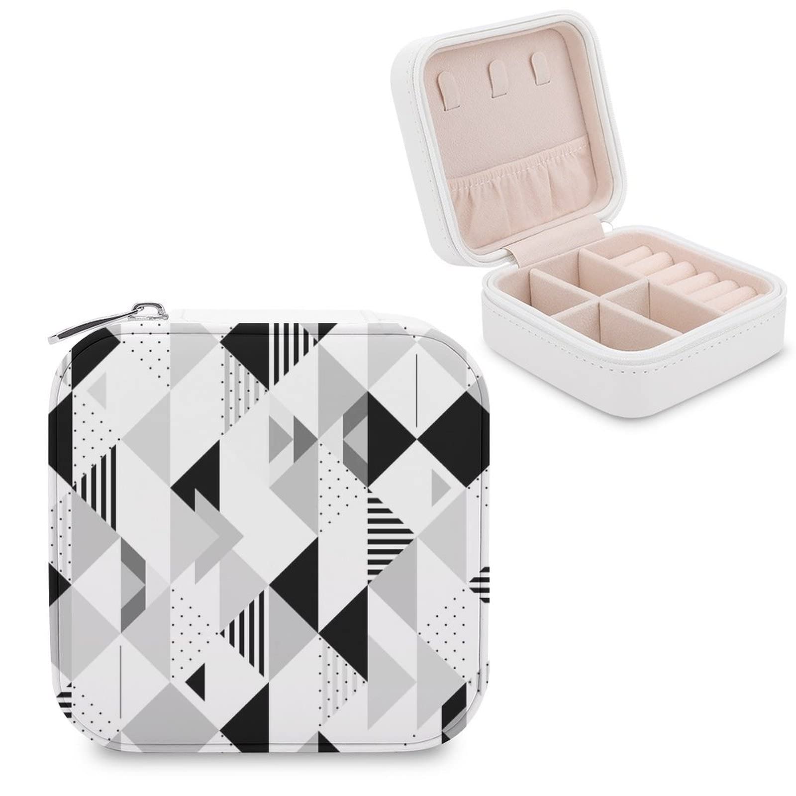 Women's PU Leather Jewelry Box - Compact Travel Jewelry Organizer Case with Storage for Rings, Earrings, Necklaces & Bracelets | Perfect for Travel, Home Display & Gift Giving