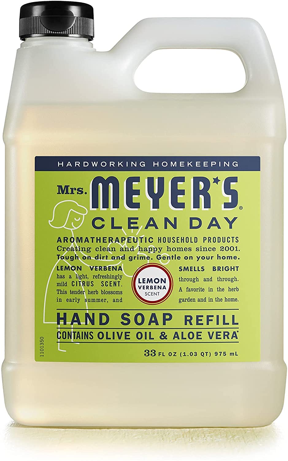 Mrs. Meyer's Clean Day Hand Soap Refill Variety Pack - 2 Count (Lemon Verbena & Lavender) | Eco-Friendly Liquid Soap for Kitchen, Bathroom & Office | Plant-Derived Cleaning Solution for Hands & Home
