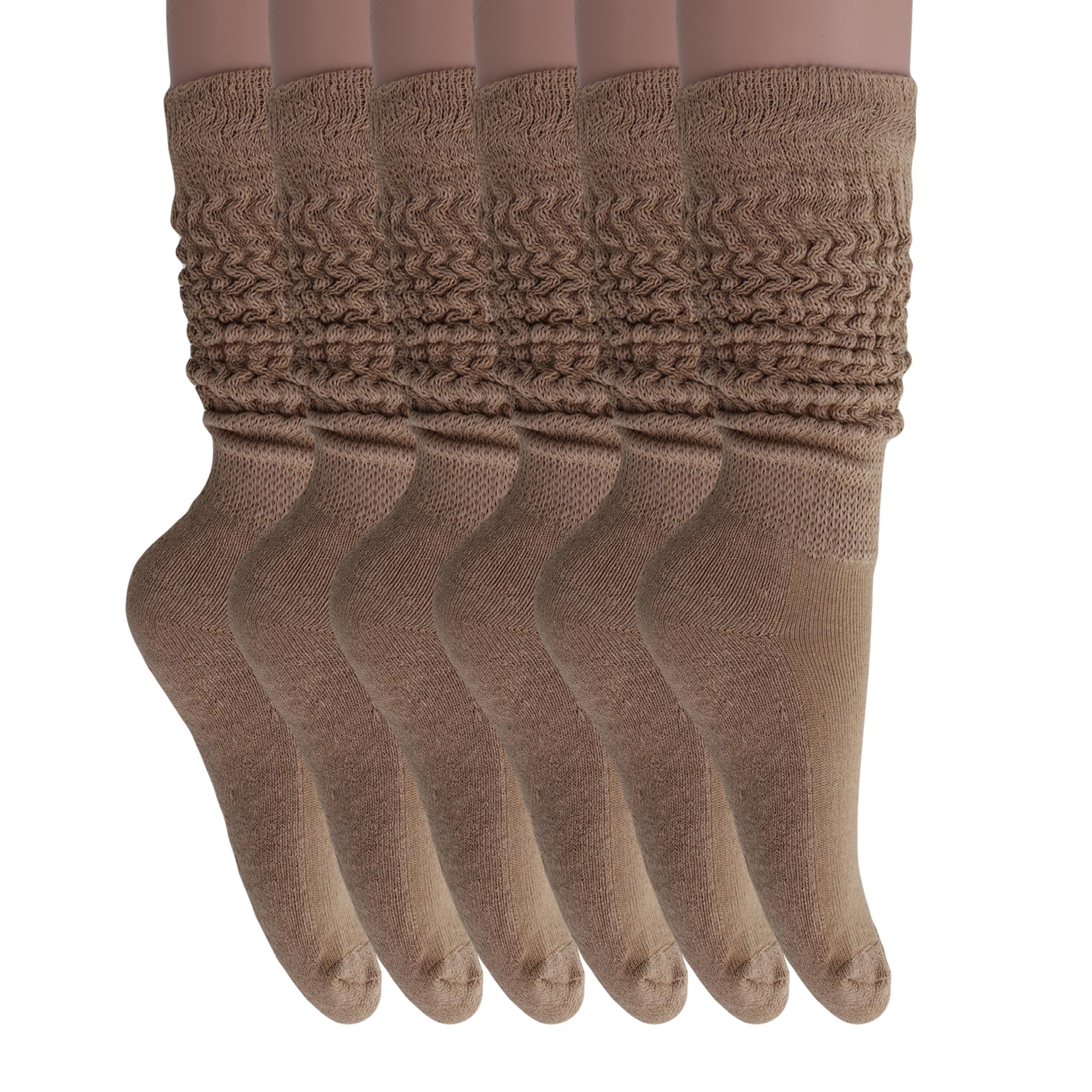 American Made Slouch Socks - Extra Long Cotton Knee High Scrunch Socks for Women | Heavy Warm Winter Socks for Boots, Lounge & Casual Wear