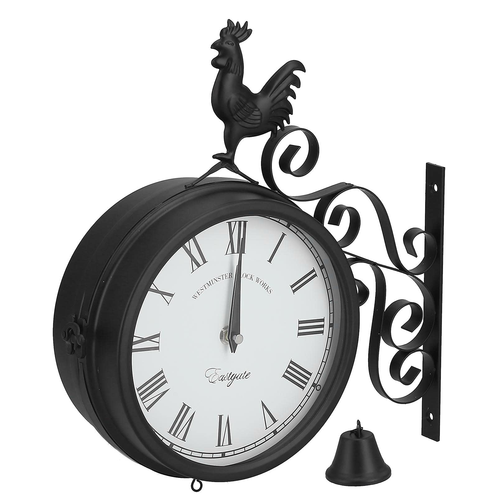 Vintage Round Wall Clock with Roman Numerals - Silent Non-Ticking Design for Home, Office, Hotel, Bar & Restaurant Decor | Perfect for Living Room, Bedroom, Kitchen & Commercial Spaces