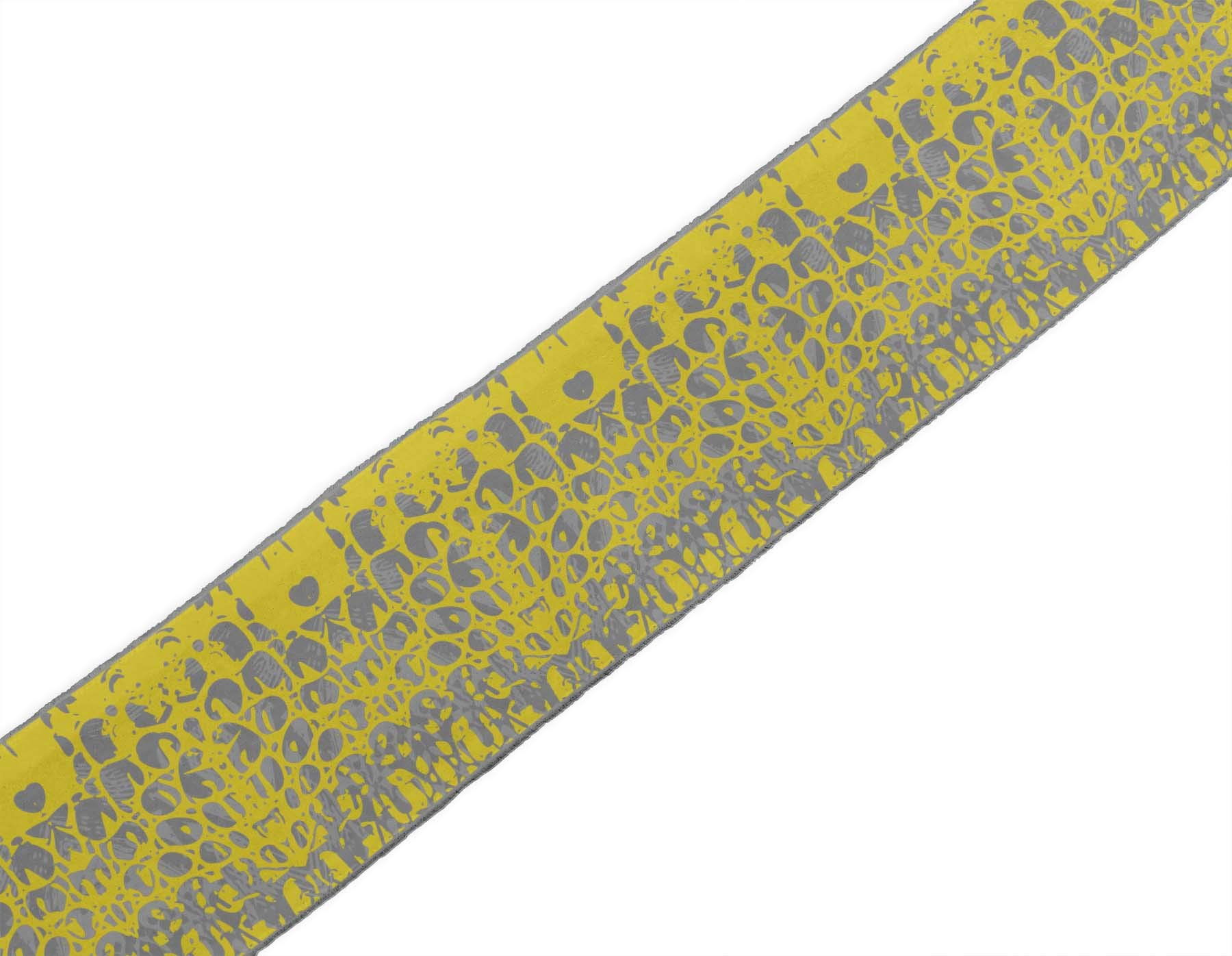 Yellow Brush Stroke Abstract Printed Dupion Fabric Lace Trim - 9 Yards x 4 Inches Ribbon for Sewing, Crafts & DIY Projects - Perfect for Home Decor, Scrapbooking & Garment Embellishment