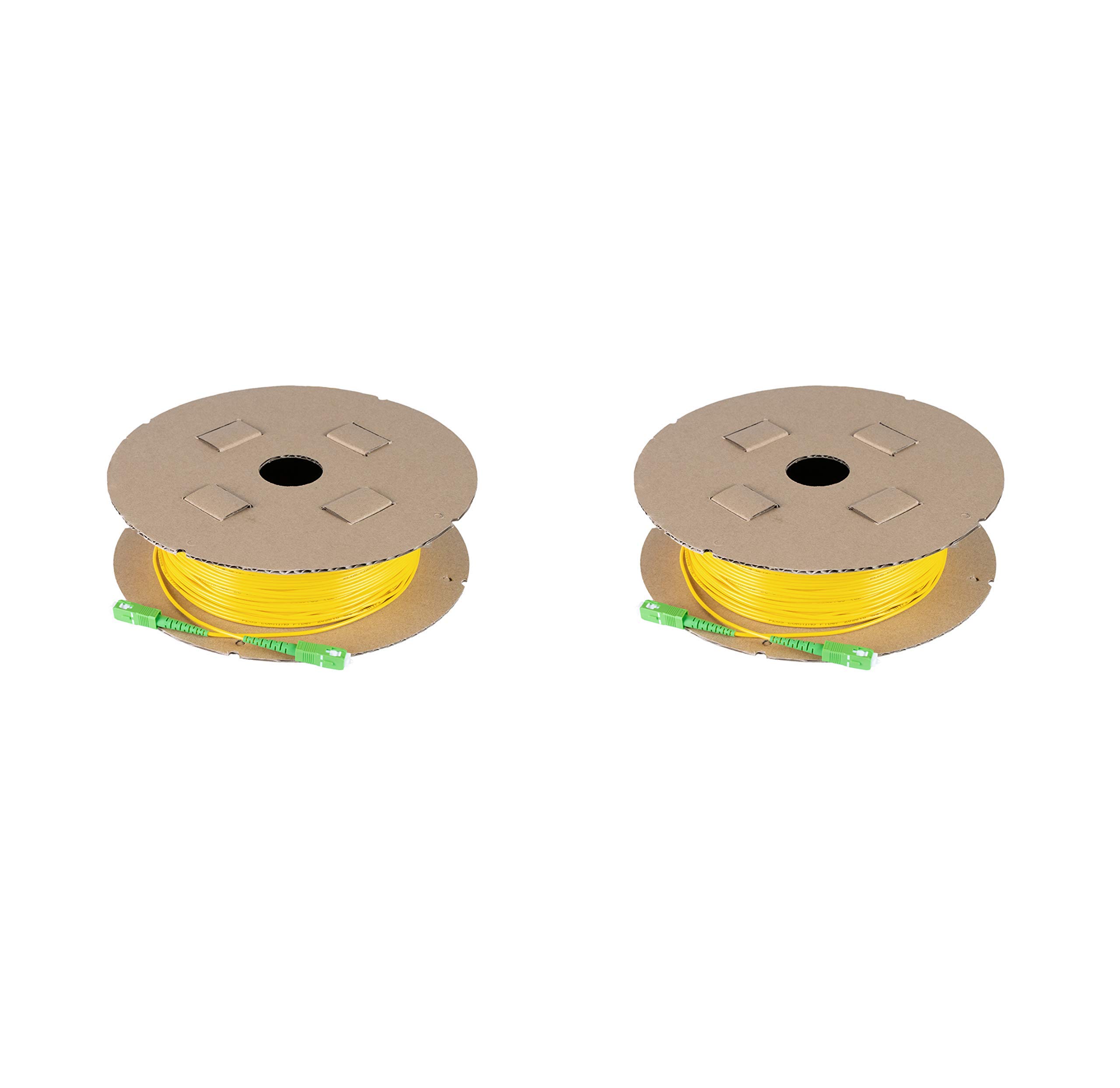 SpeedyFiberTX – 2-Pack 200ft SC/APC to SC/APC Slim Simplex Riser OFNR Fiber Optic Patch Cable, Corning SMF-28 Singlemode 9/125um Ultra Fiber, OS1/OS2 Compatible - Perfect for Data Centers, Telecom Networks & Home Office Setups