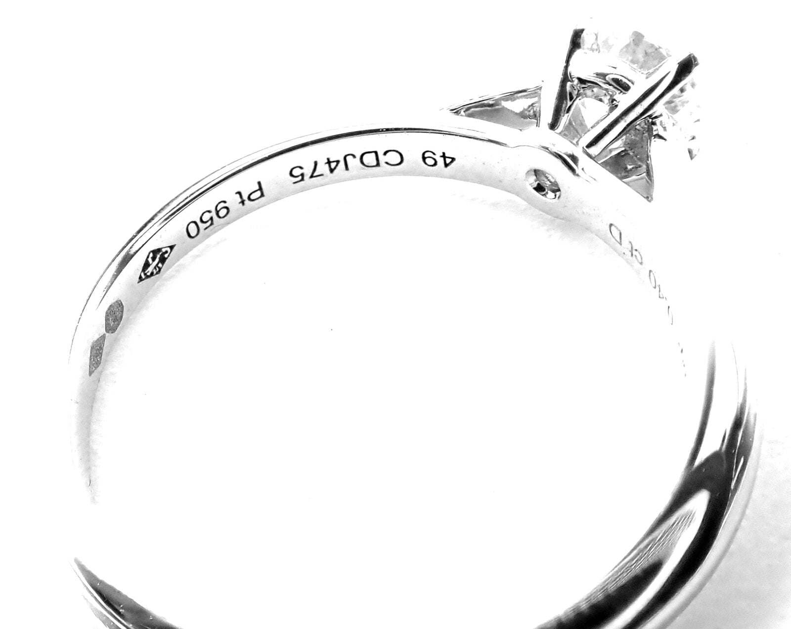 Authentic Cartier Platinum 0.40ct VVS1/G Diamond Solitaire Engagement Ring for Women - Luxury Wedding Proposal Jewelry Gift for Her