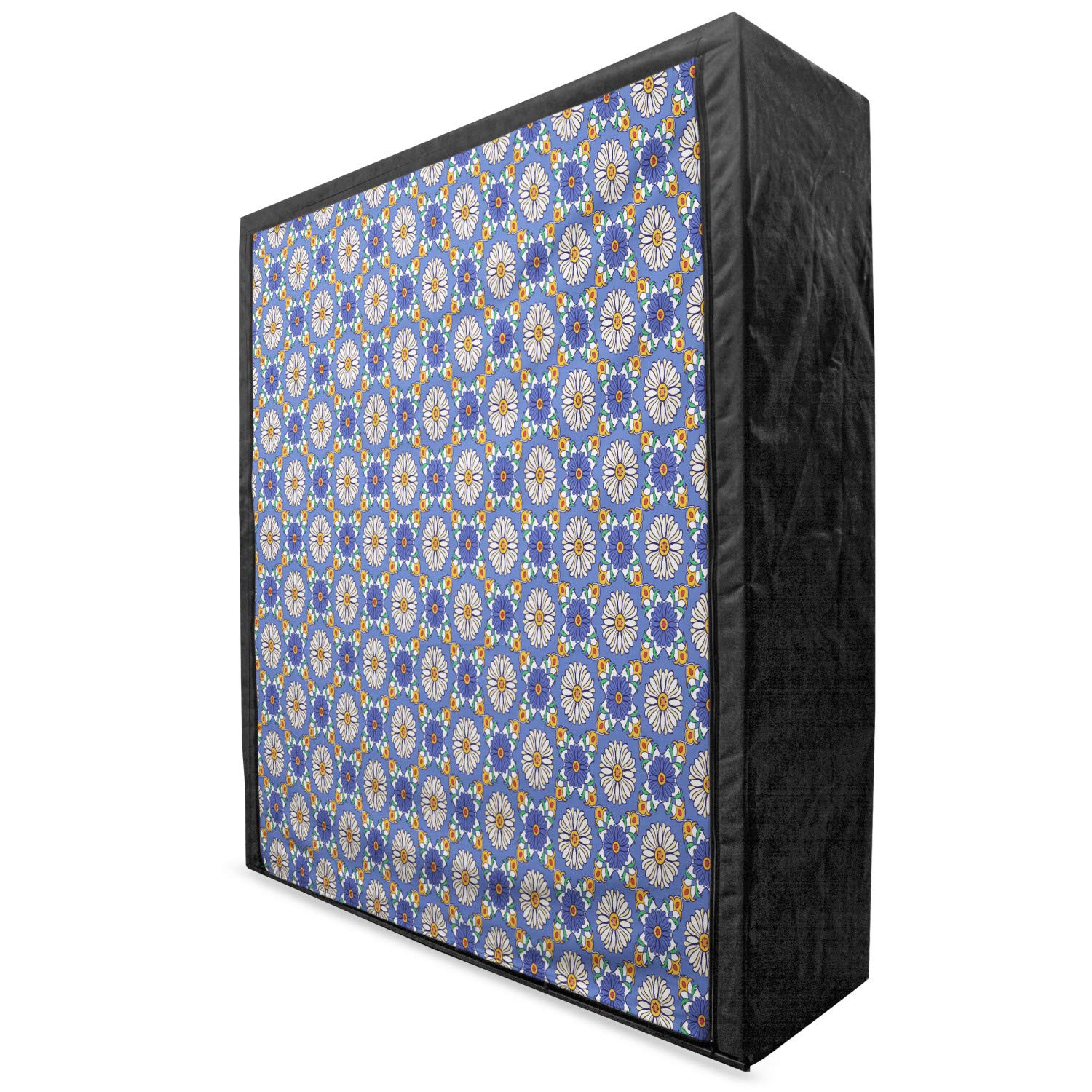 Ambesonne Geometric Portable Fabric Wardrobe with Flower Portuguese Azulejo Pattern - 59