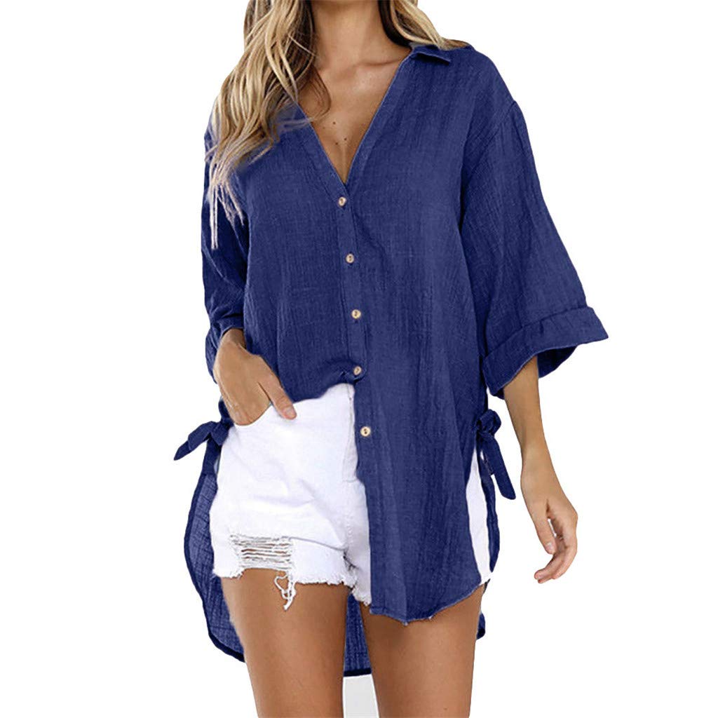 Women's Long Sleeve Thermal Shirt Dress - Vintage Button Down Blouse & Casual Crewneck T-Shirt for Women | Perfect for Winter Layering, Office Wear & Everyday Outfits