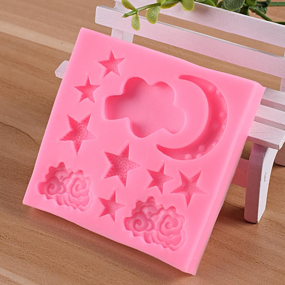 2PCS Moon and Star Silicone Molds for Baking - Fondant, Chocolate, Candy & Cake Decorating | Perfect for DIY Desserts, Party Treats & Holiday Baking