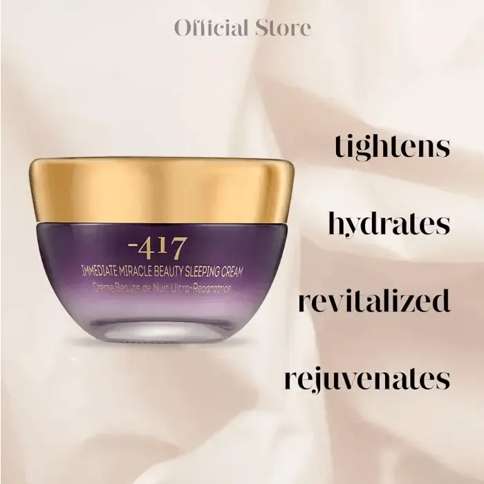 Minus 417 Dead Sea Mineral Sleeping Face Cream - Overnight Hydration & Anti-Aging Night Moisturizer for Dry Skin | Perfect for Nighttime Skincare Routine & Travel Beauty Essentials